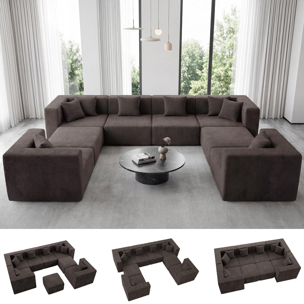 Modular Sectional Sofa with Ottoman
