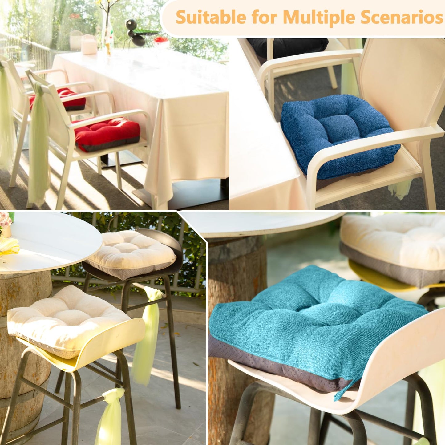 Memory Foam Dining Chair Cushions Set of 4