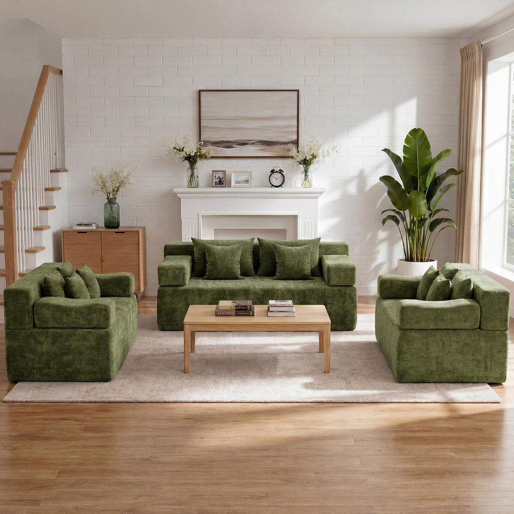 Modular Sectional Sofa with Ottoman