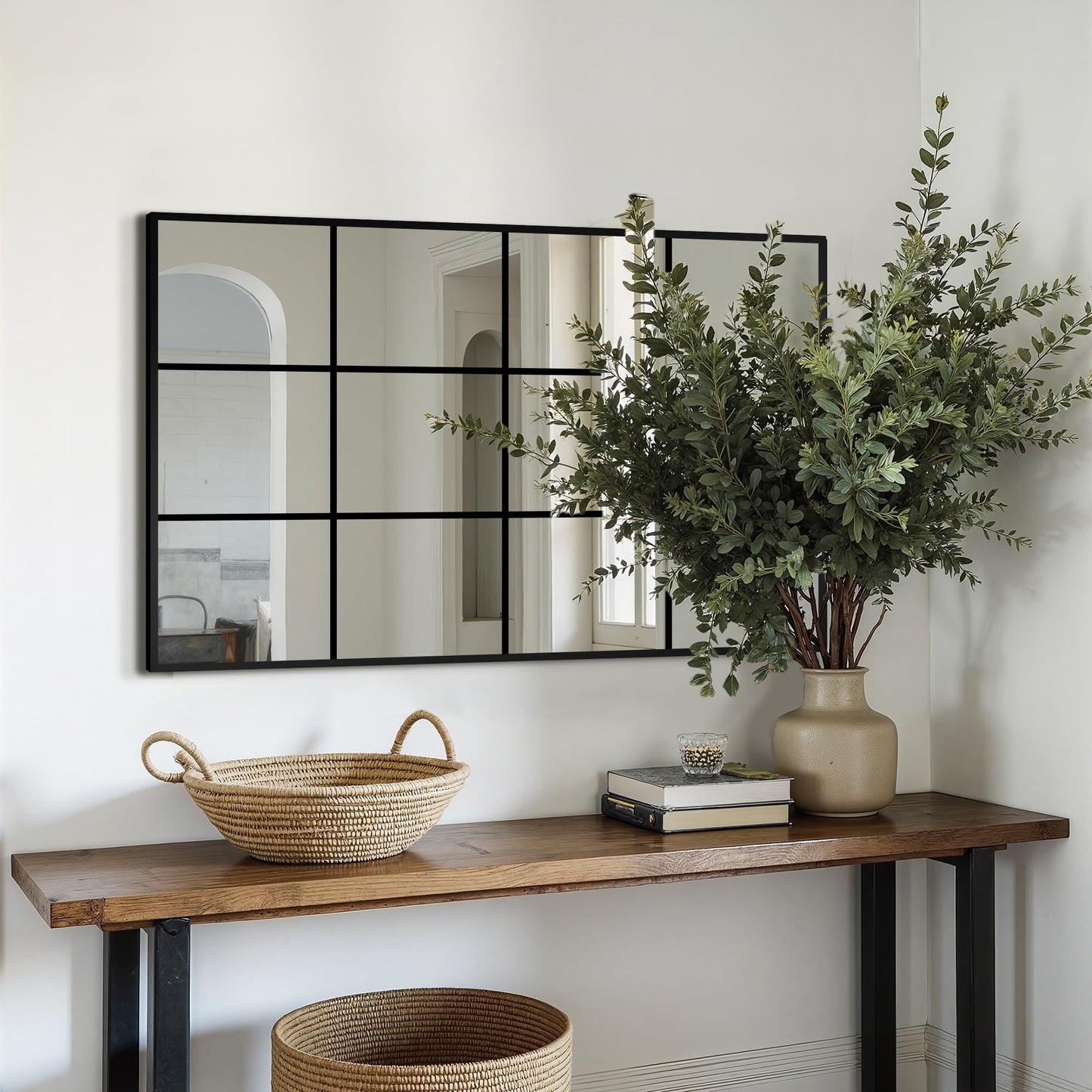 A8 Window Pane Decorative Wall Mirror