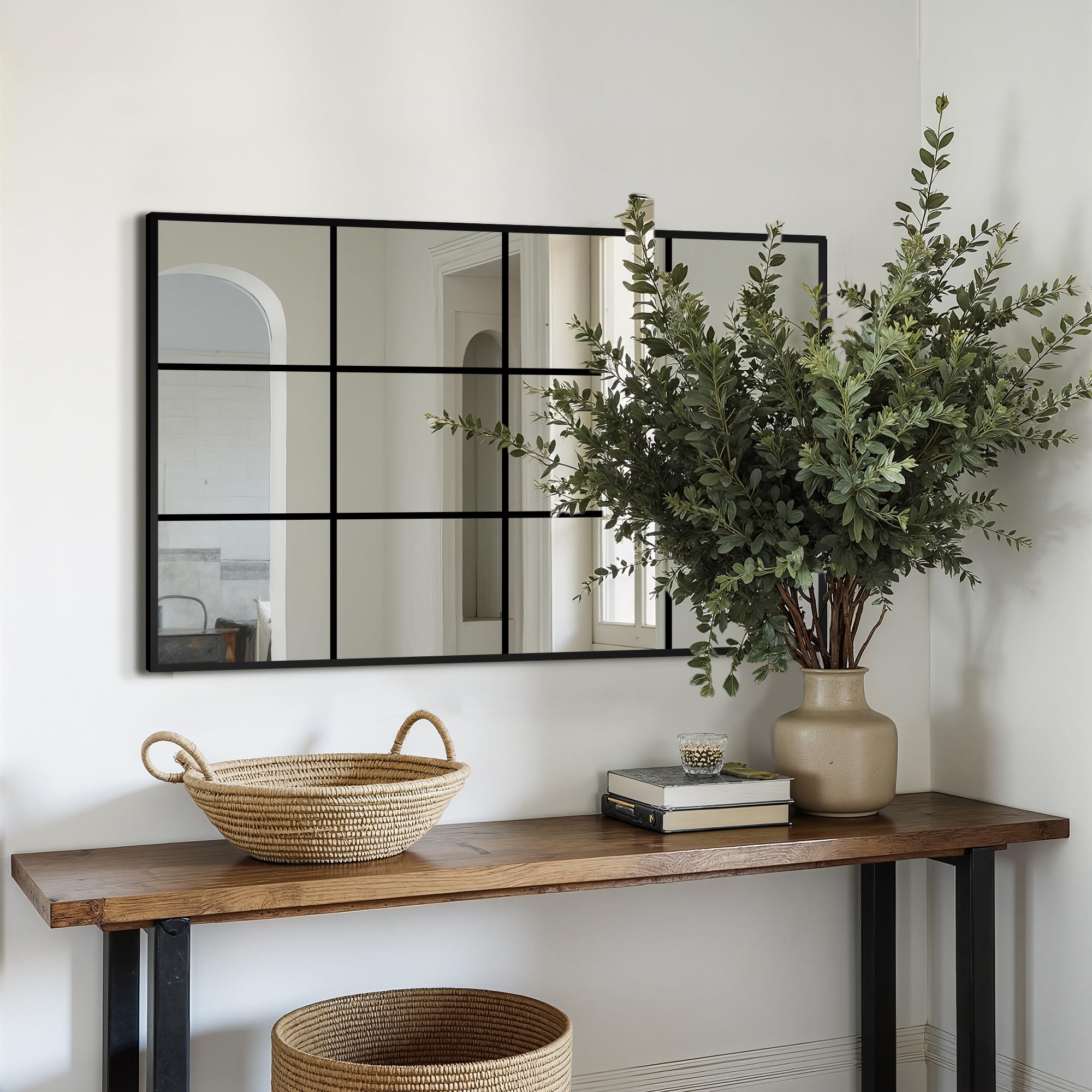 A8 Window Pane Decorative Wall Mirror