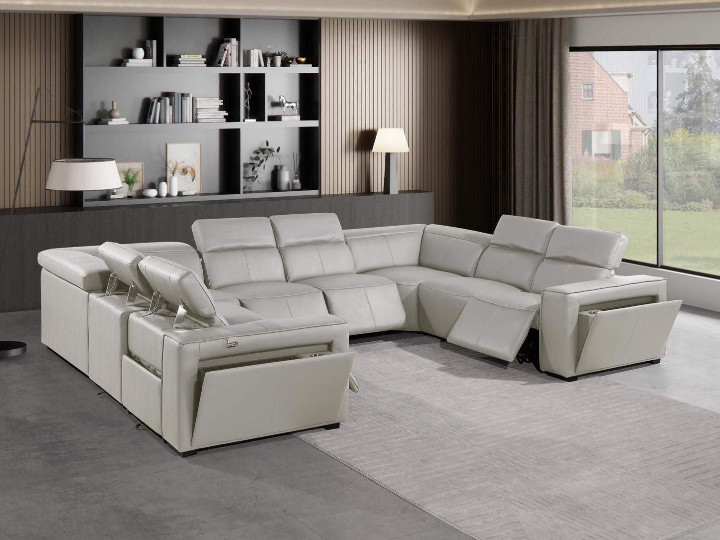 Premium Leather Modular Reclining Sectional Sofa