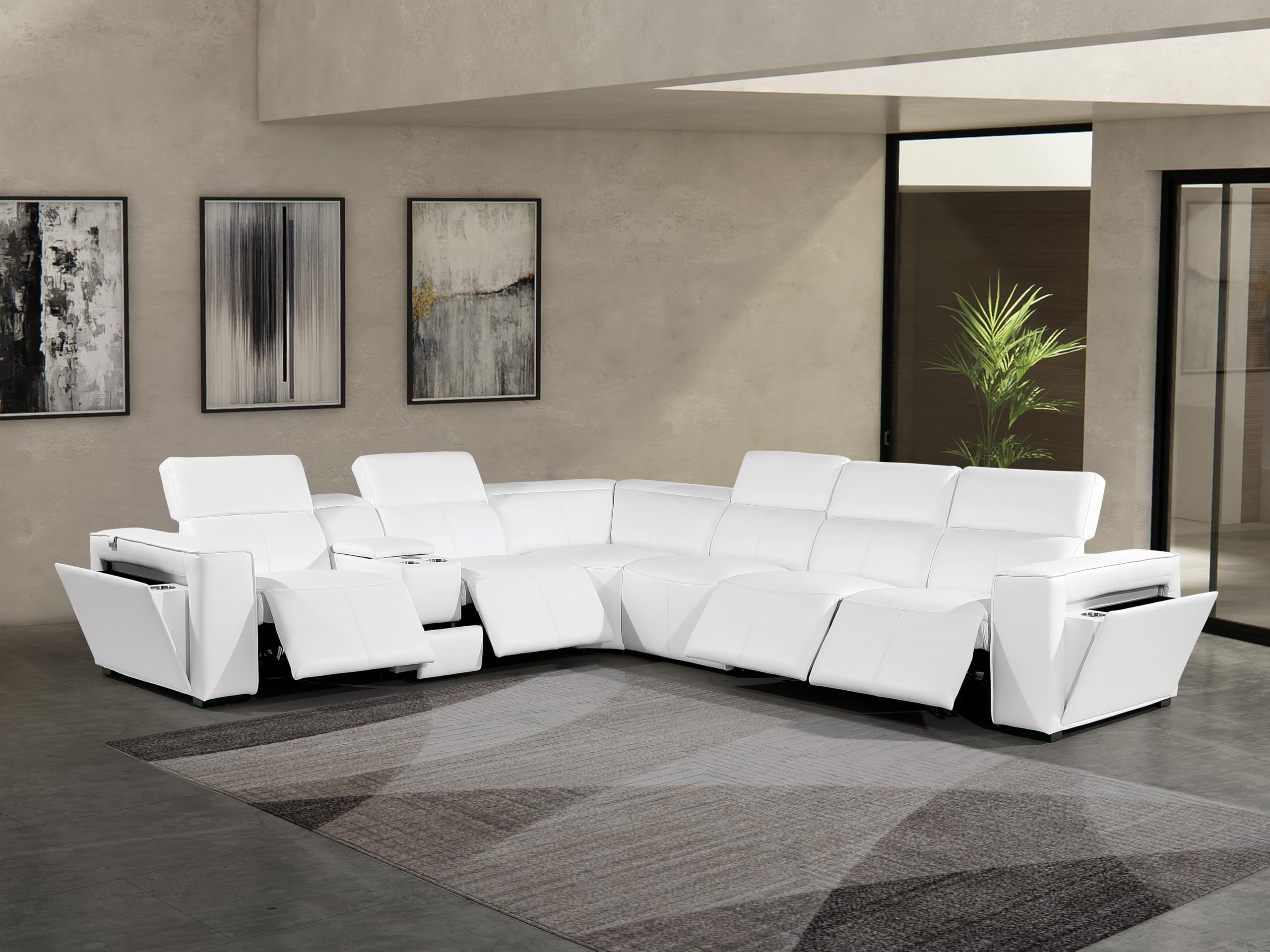 Premium Leather Modular Reclining Sectional Sofa