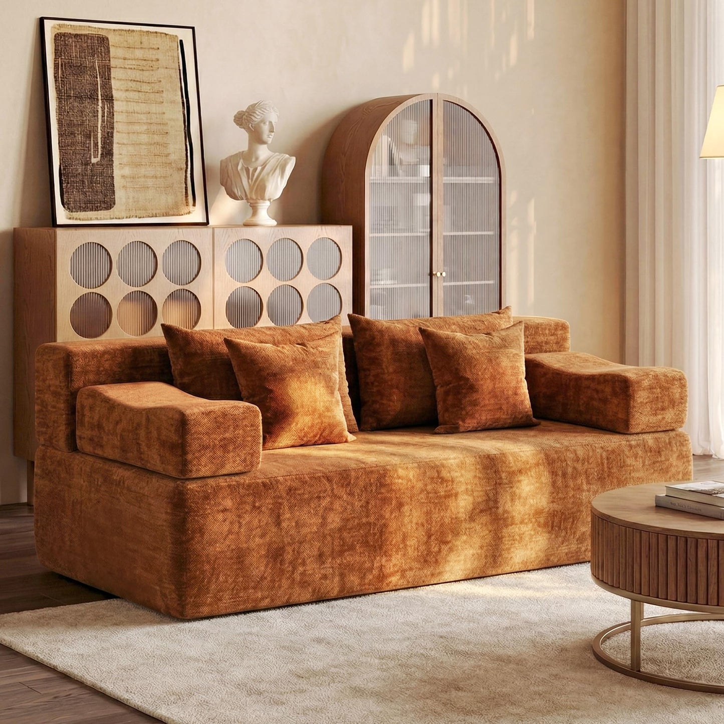 Modular Sectional Sofa with Ottoman