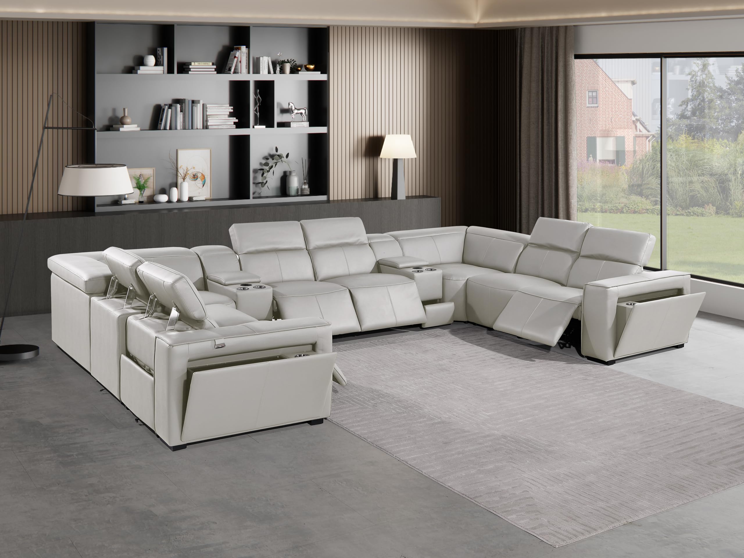 Premium Leather Modular Reclining Sectional Sofa