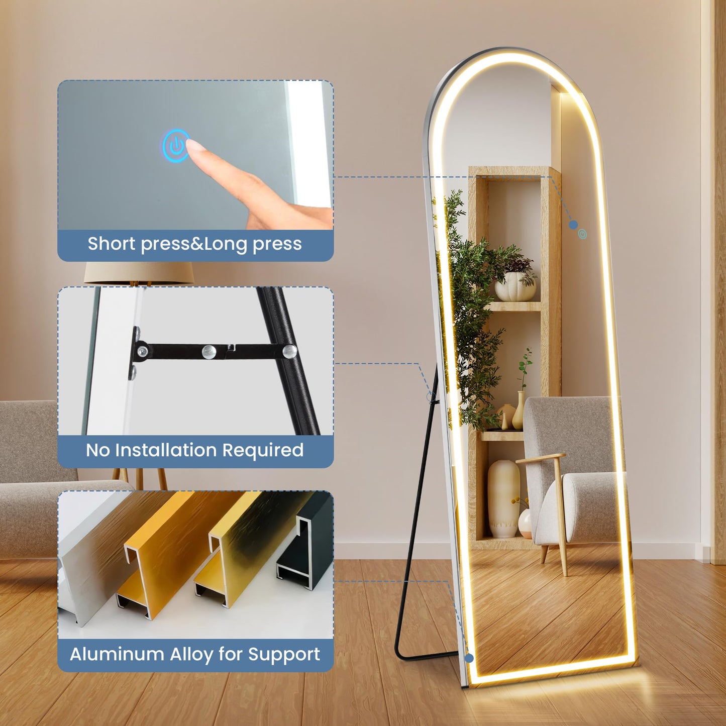 LED Full Length Standing Mirror