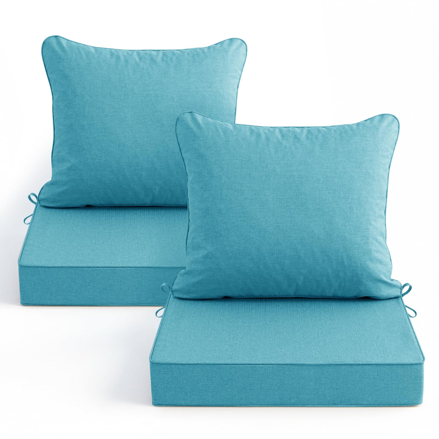 Faux Linen Outdoor Chair Cushion Set