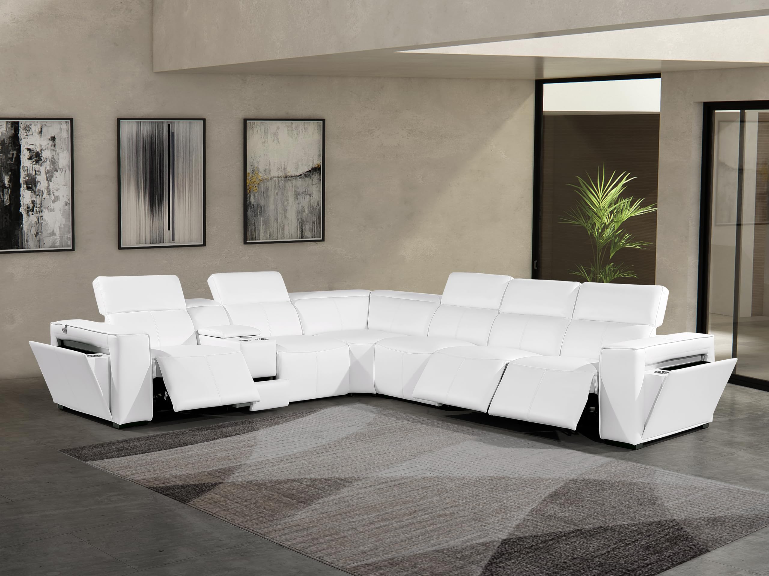 Premium Leather Modular Reclining Sectional Sofa