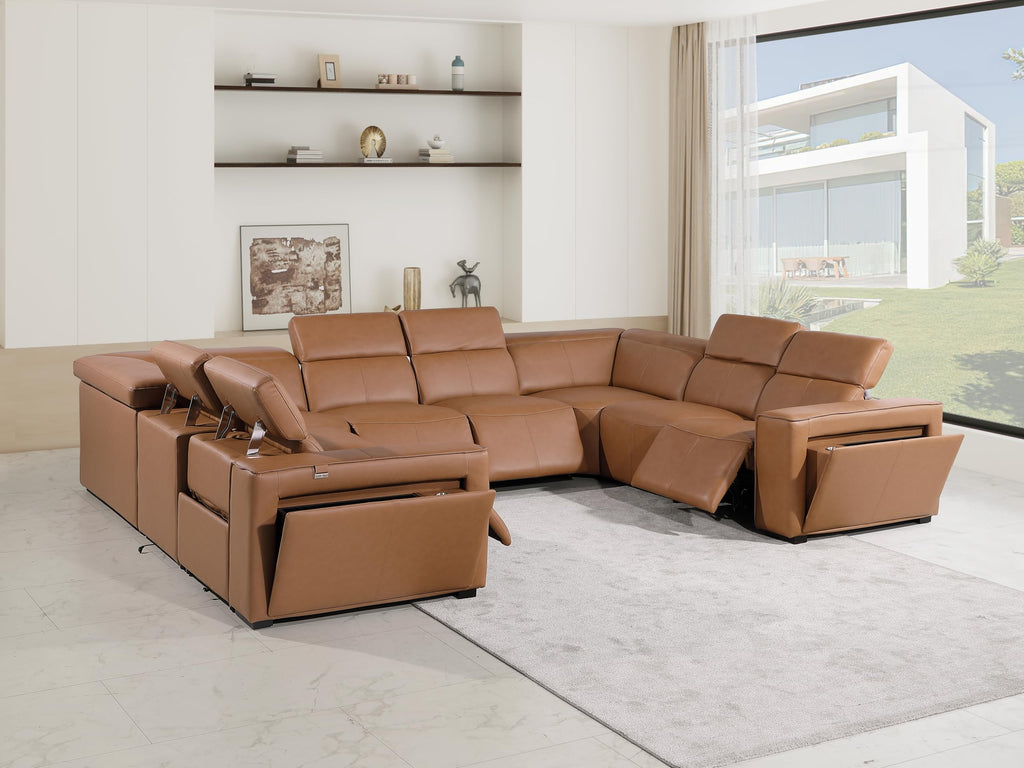 Premium Leather Modular Reclining Sectional Sofa
