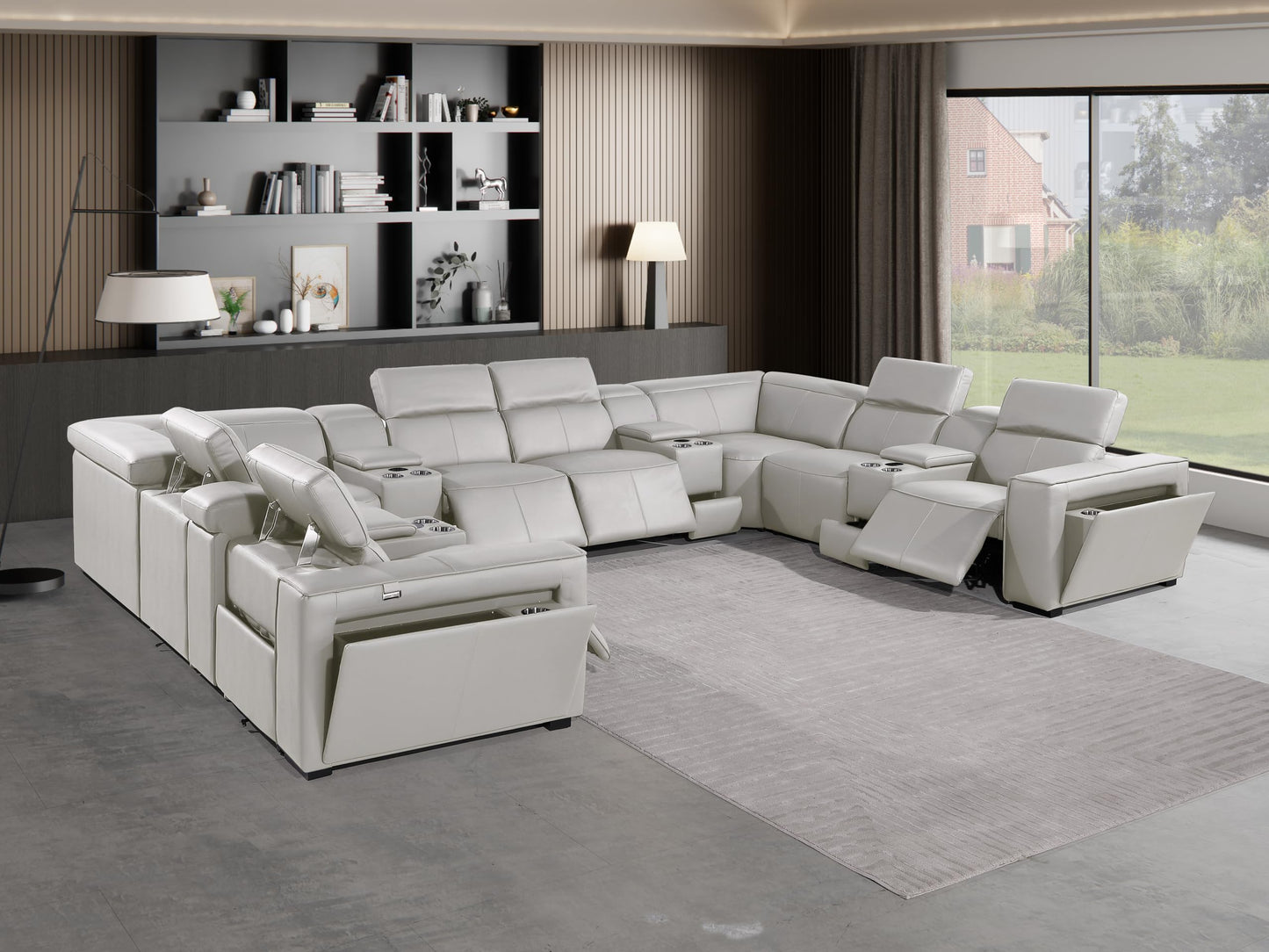 Premium Leather Modular Reclining Sectional Sofa