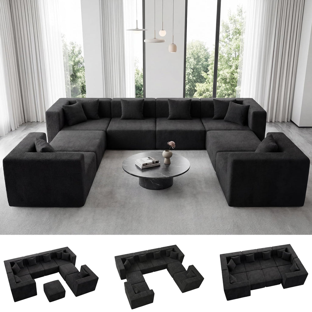 Modular Sectional Sofa with Ottoman