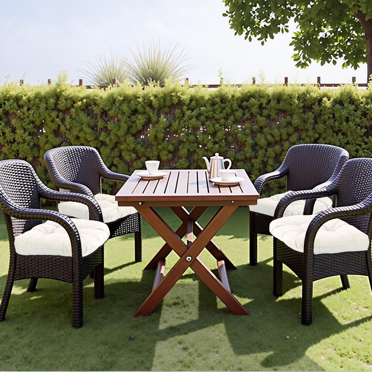 Water-Repellent Outdoor Chair Cushions Set of 2