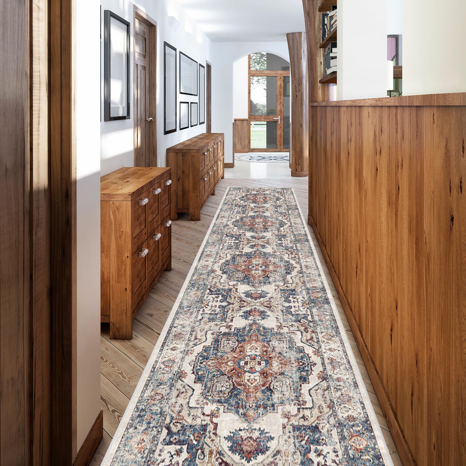 Washable Vintage Runner Rug 2x7
