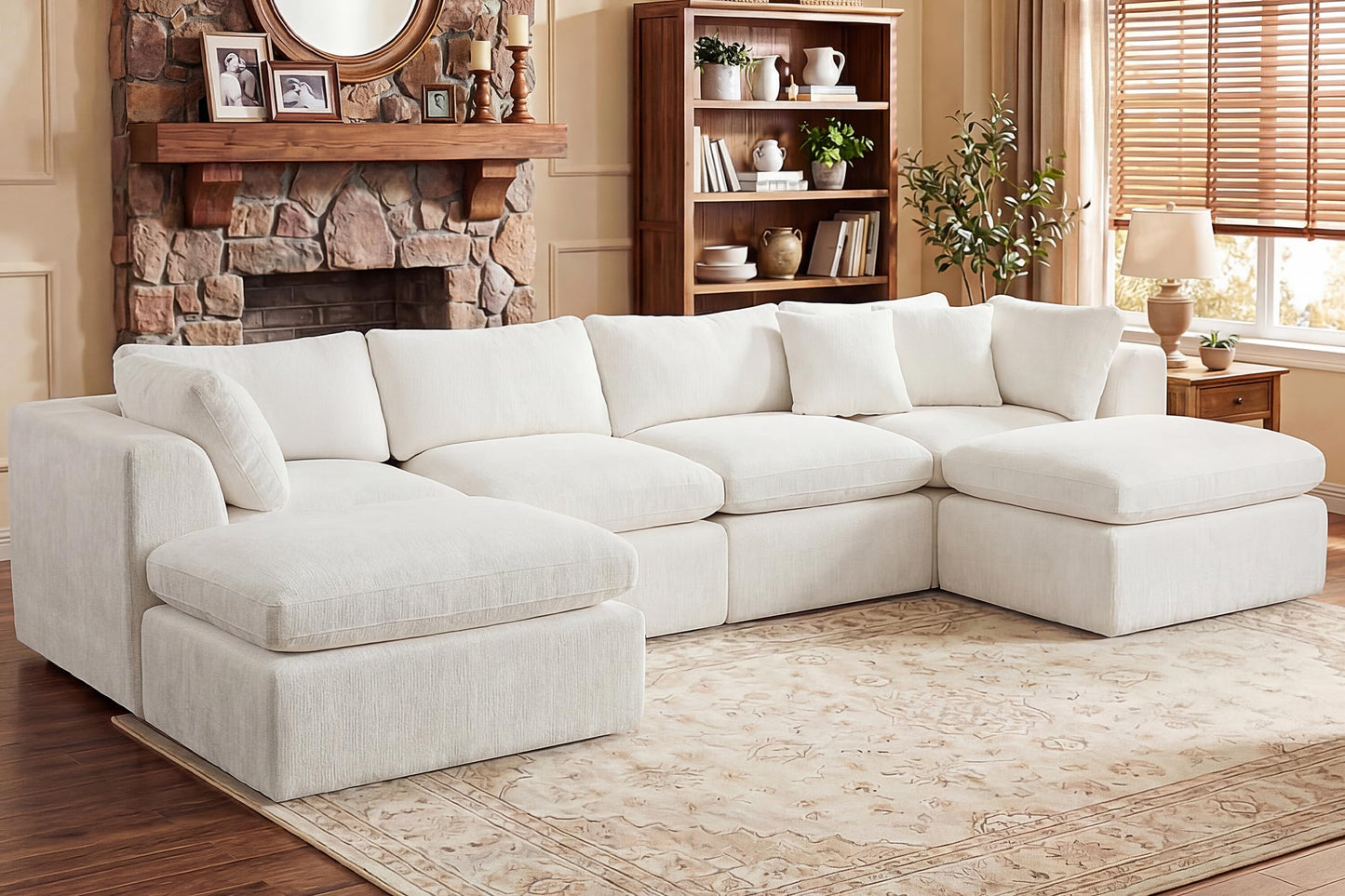 Oversized Cloud Sectional Sofa with Ottoman