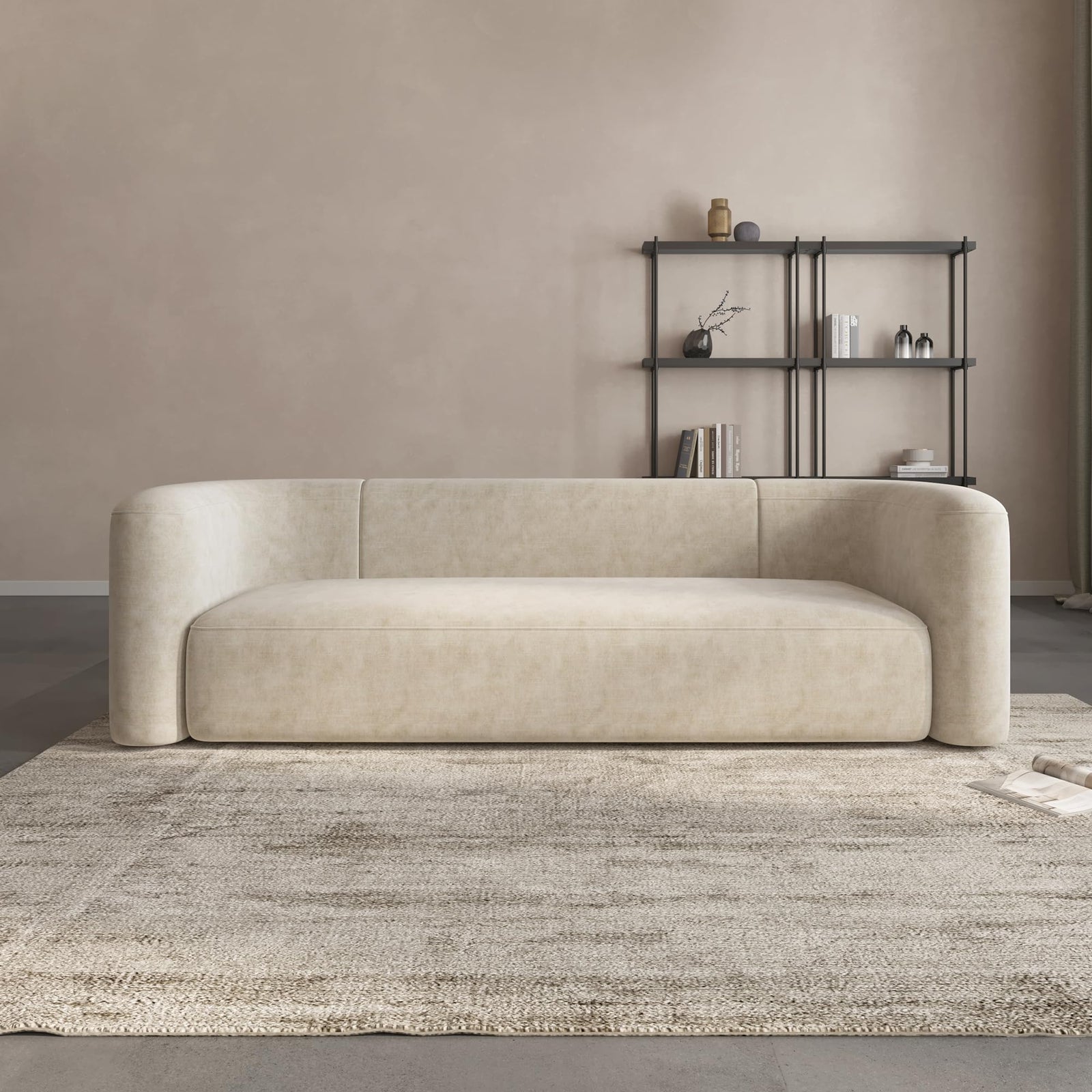 Luxury Curved Velvet Sofa for Living Room