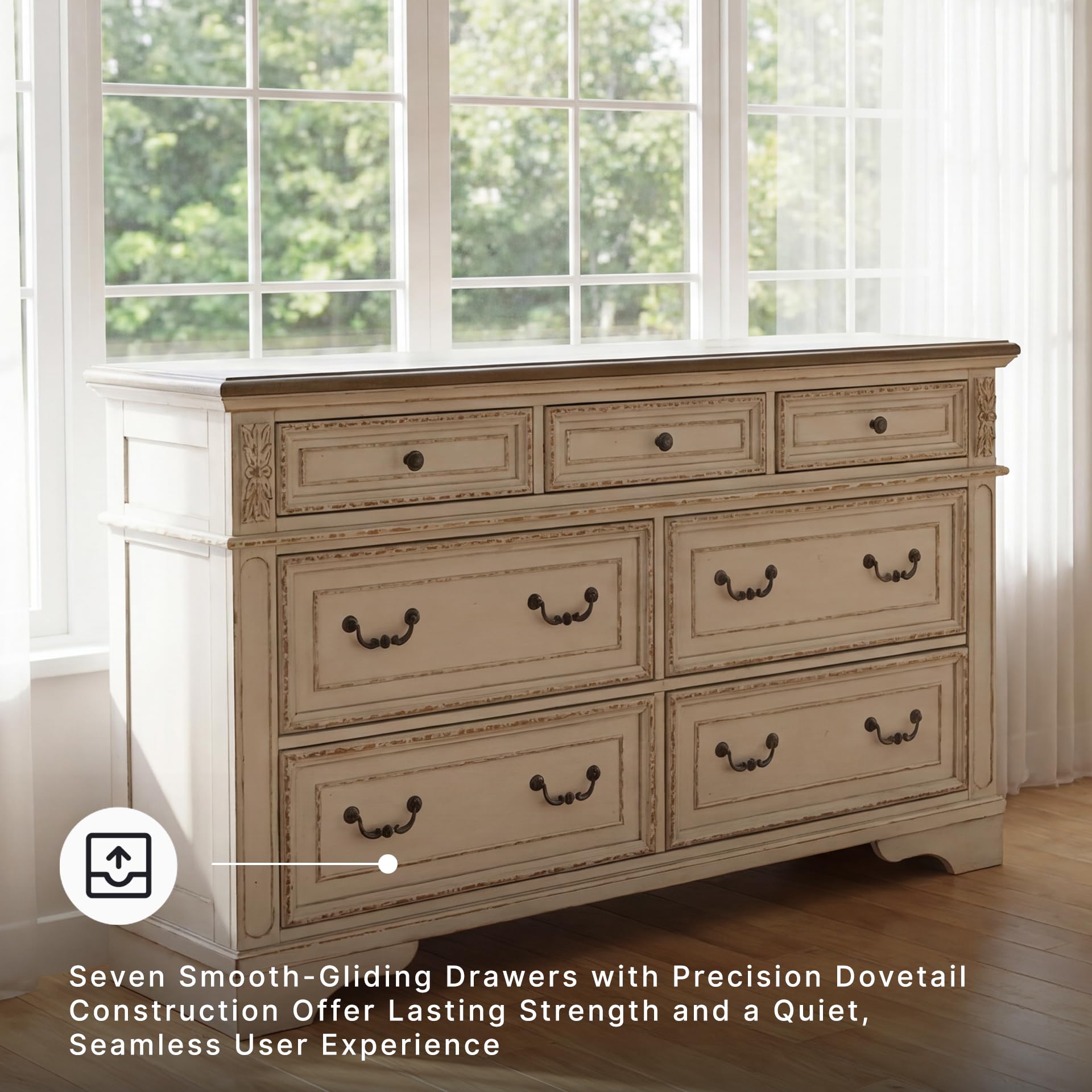 French Country 6 Drawer Dresser