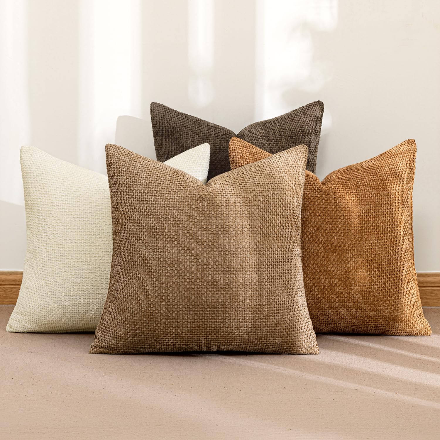Chenille Decorative Pillow Covers Set of 4