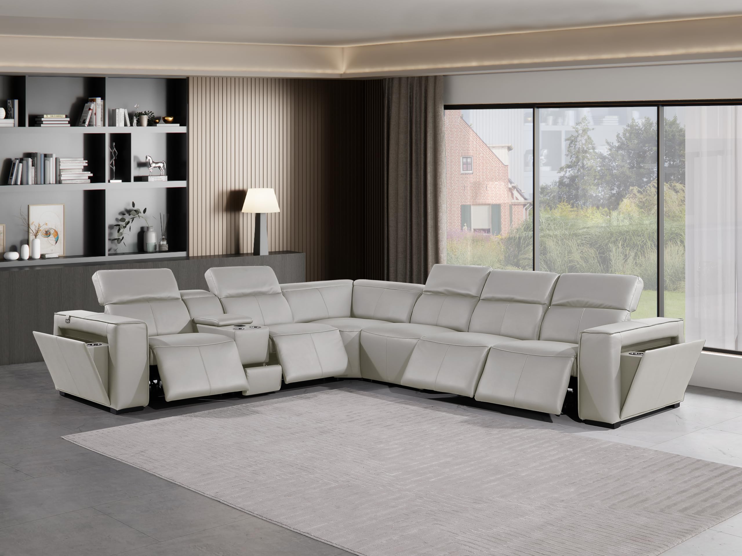 Premium Leather Modular Reclining Sectional Sofa