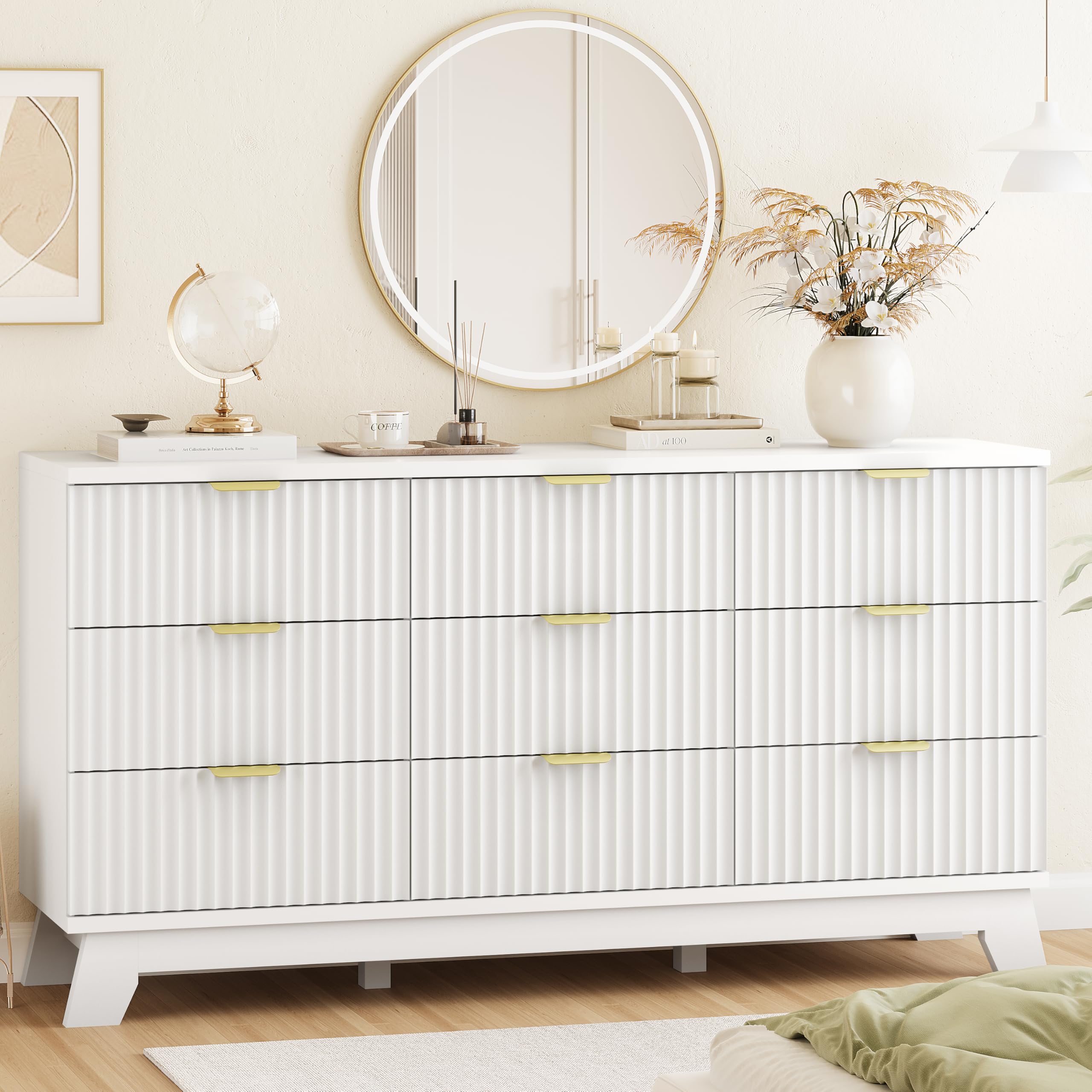 Xixini Fluted Dresser for Bedroom