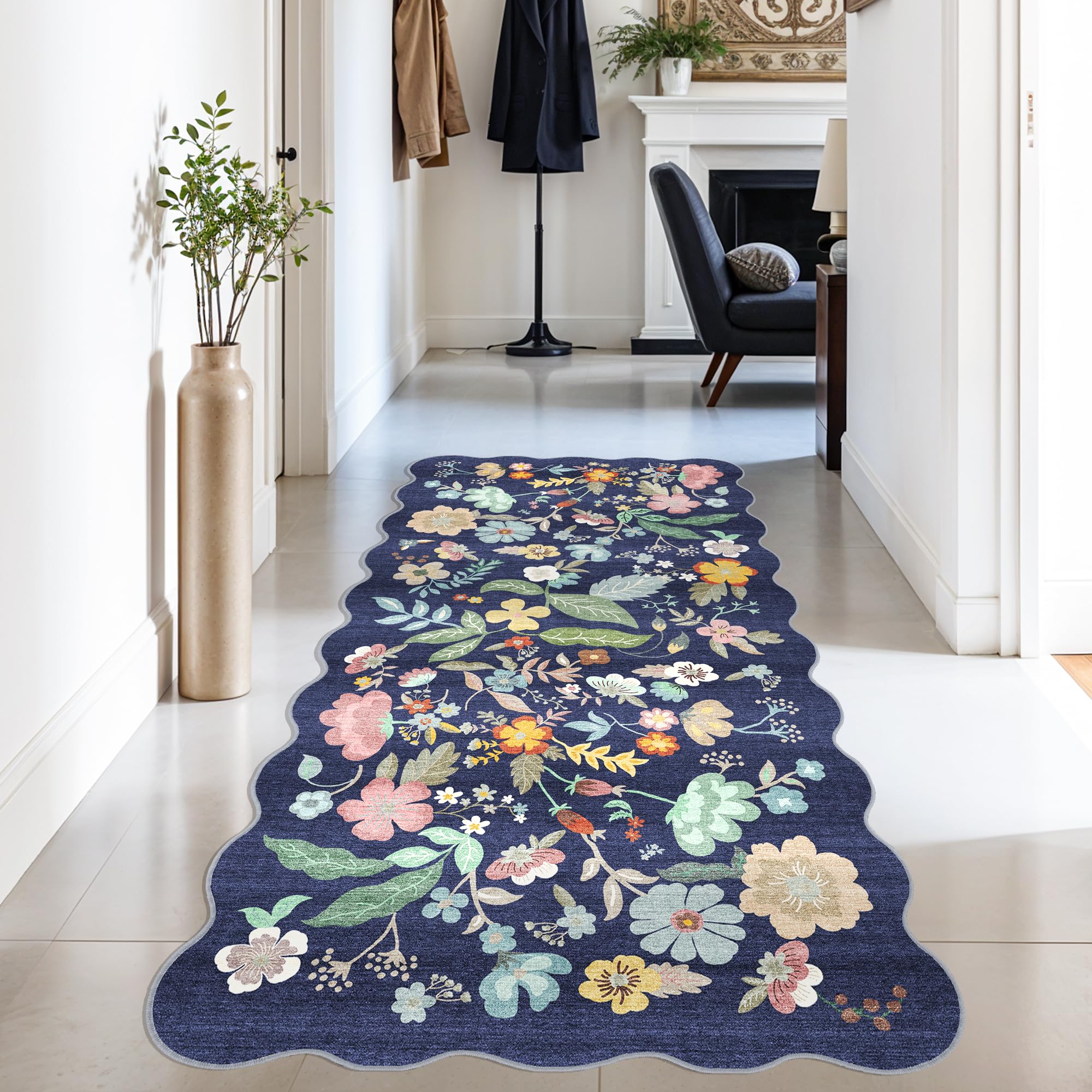 Washable Vintage Runner Rug 2x7