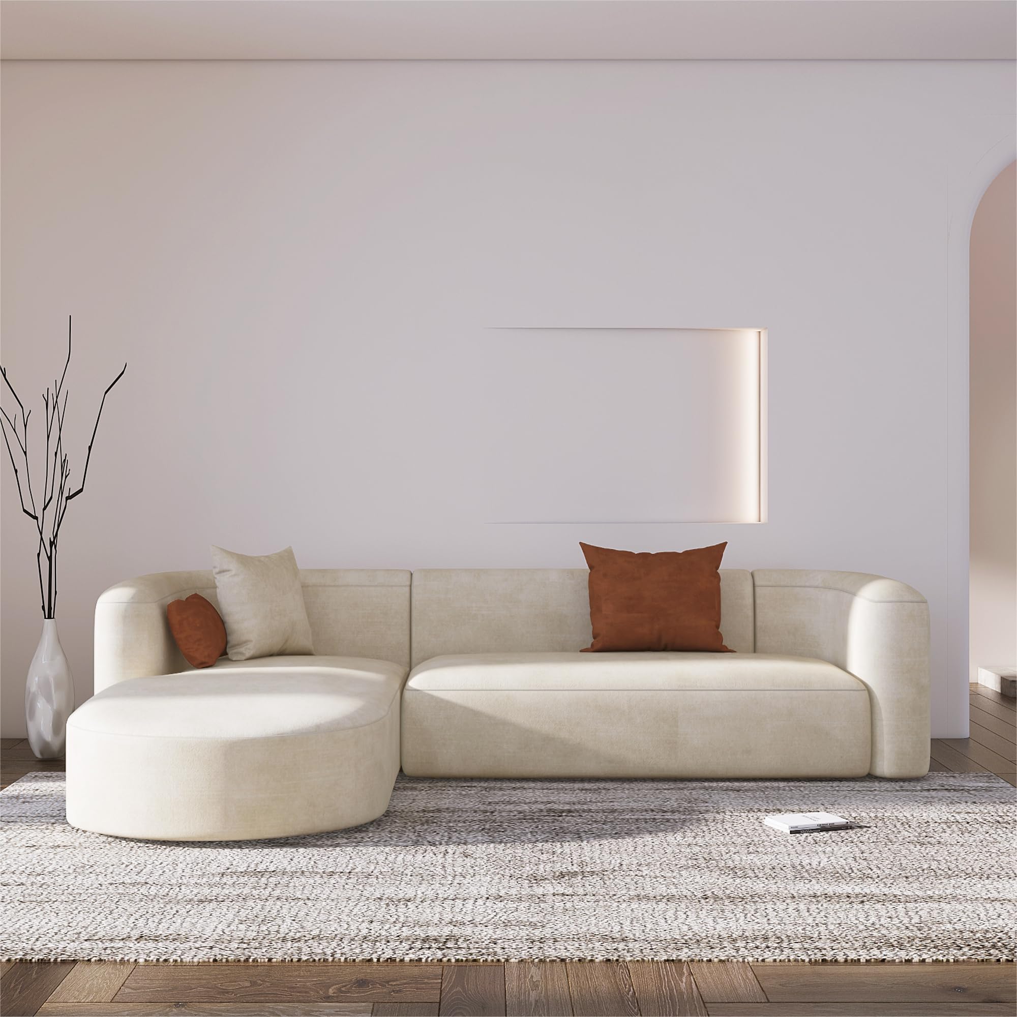 Luxury Curved Velvet Sofa for Living Room