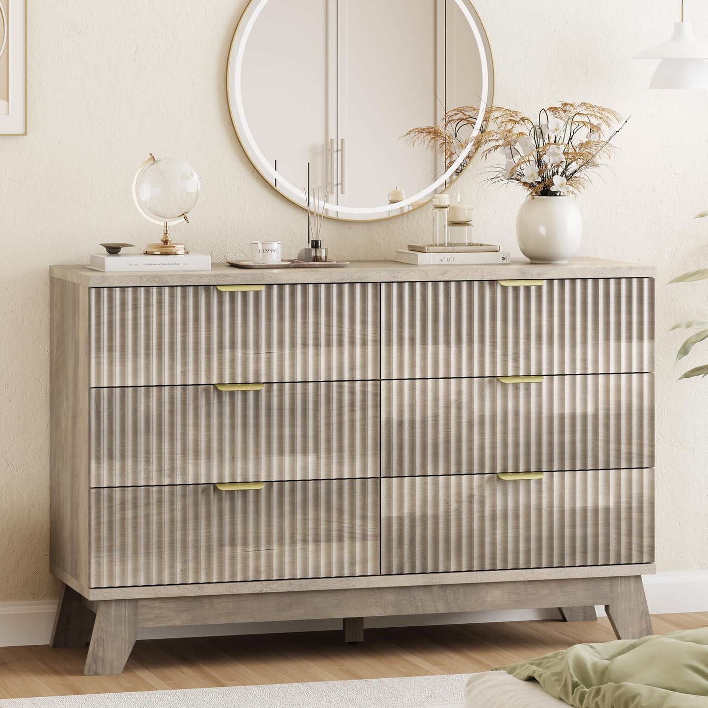 Xixini Fluted Dresser for Bedroom