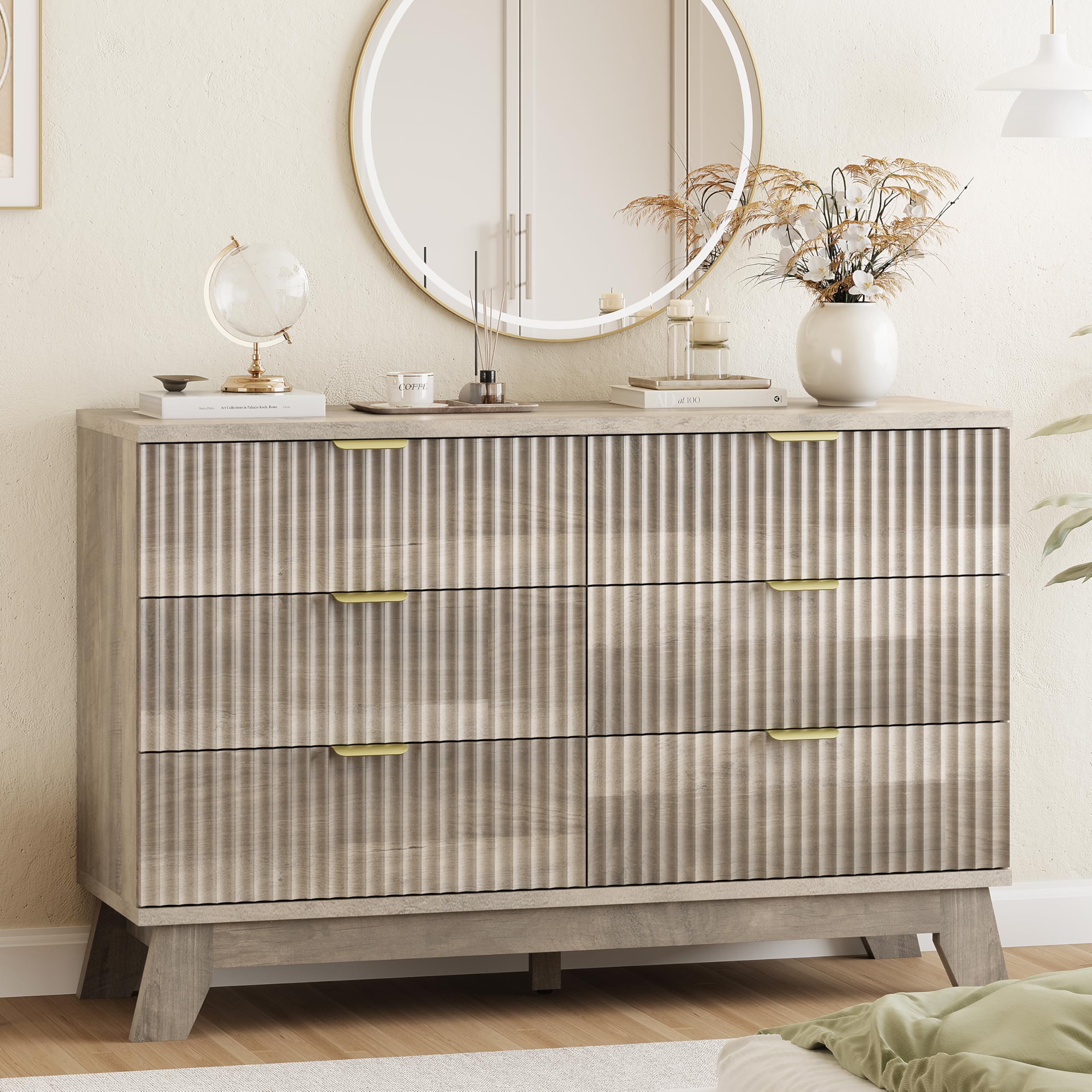 Xixini Fluted Dresser for Bedroom