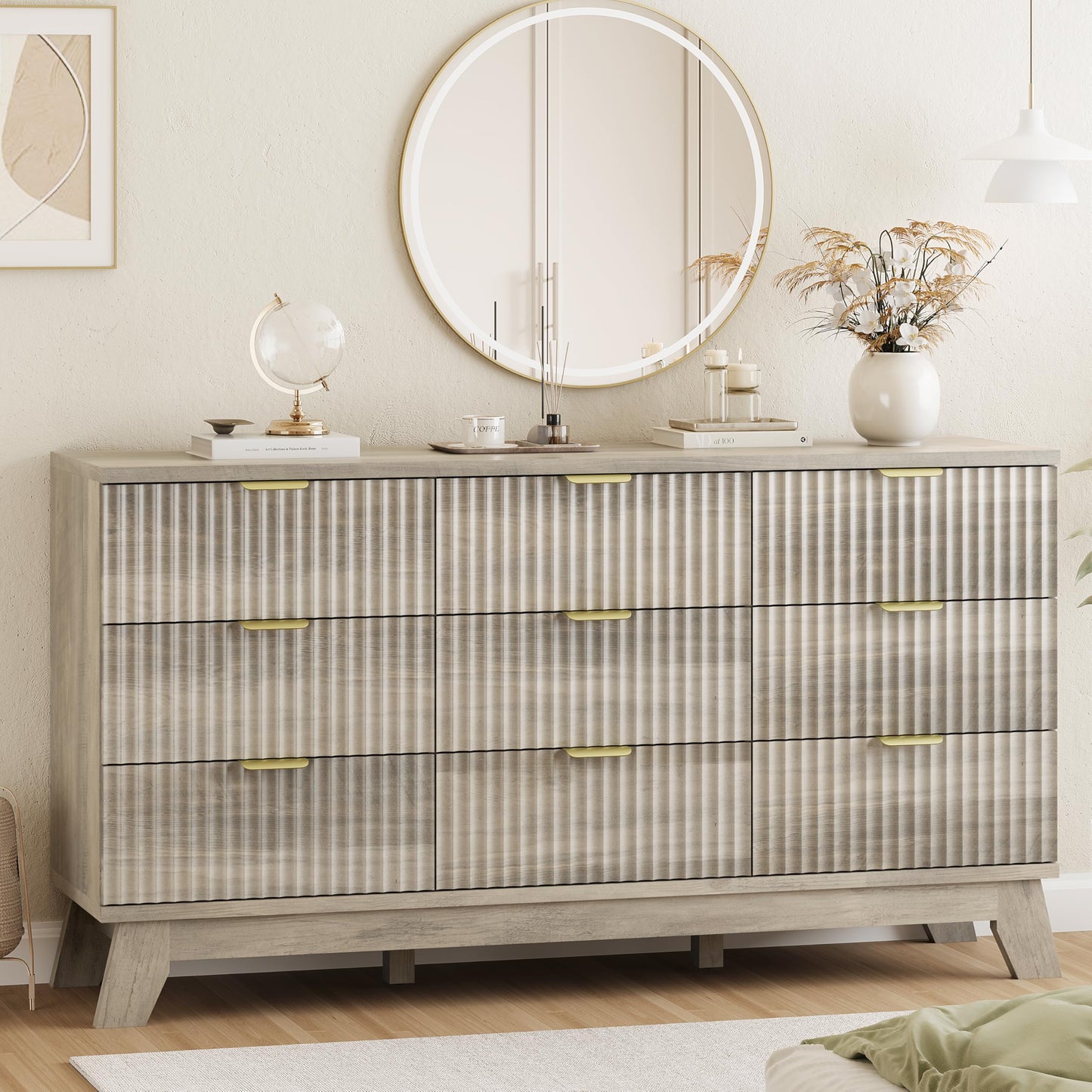 Xixini Fluted Dresser for Bedroom