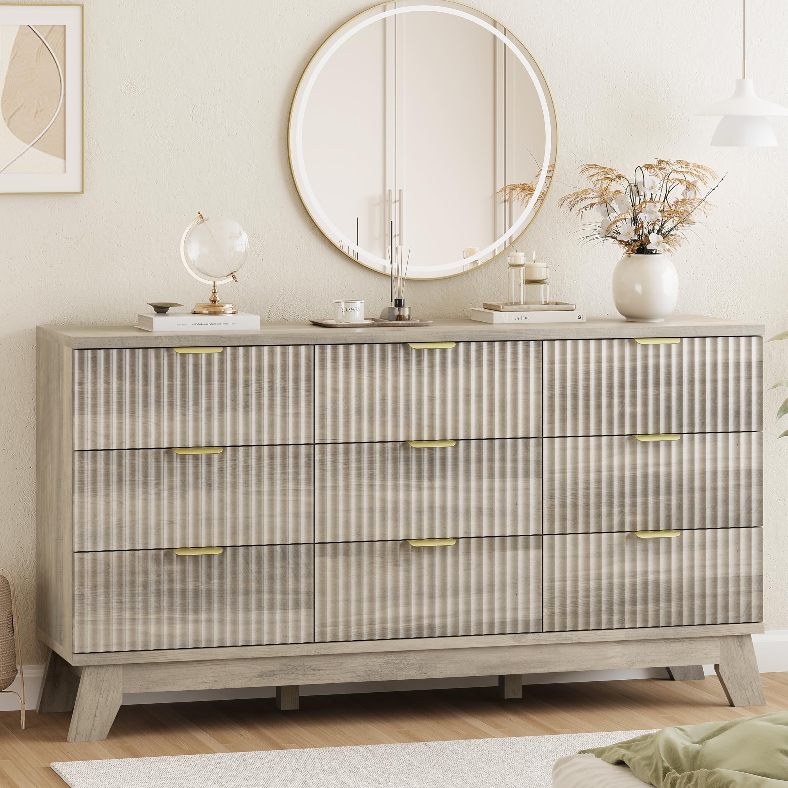 Xixini Fluted Dresser for Bedroom