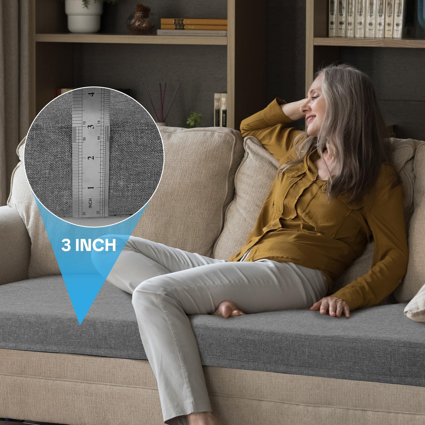 Memory Foam Sofa Topper Cushion Pad