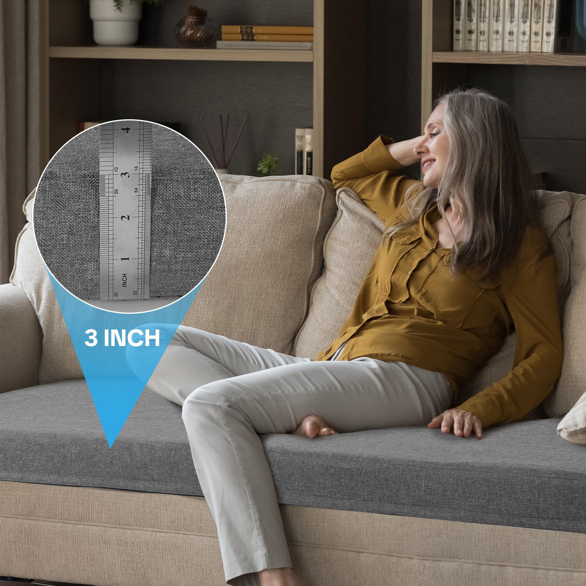Memory Foam Sofa Topper Cushion Pad