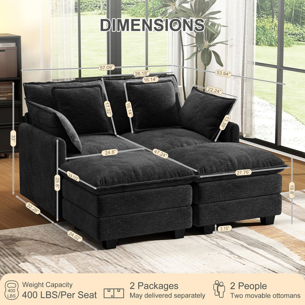 Cloud Modular Sectional Sofa with Ottoman