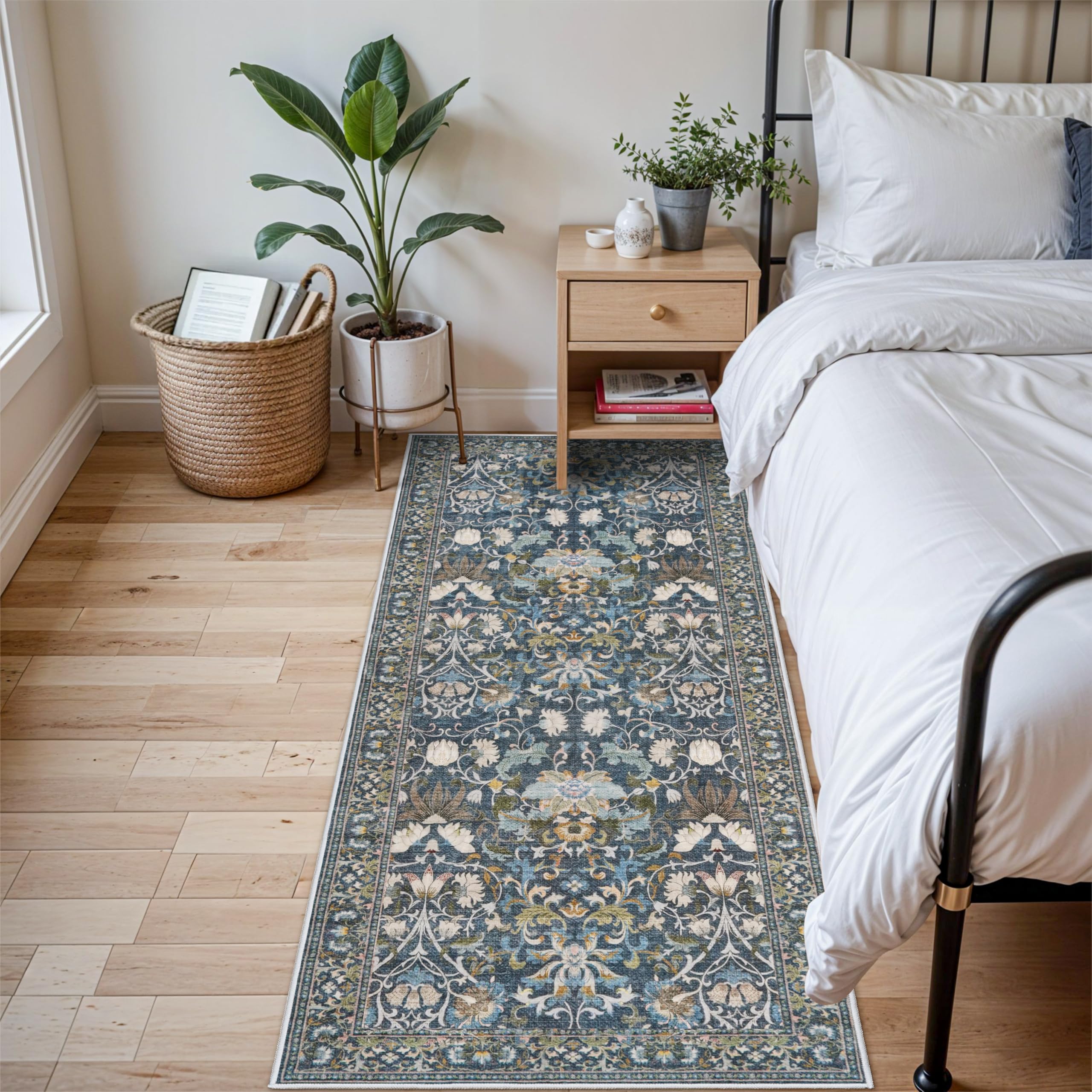 Washable Vintage Runner Rug 2x7