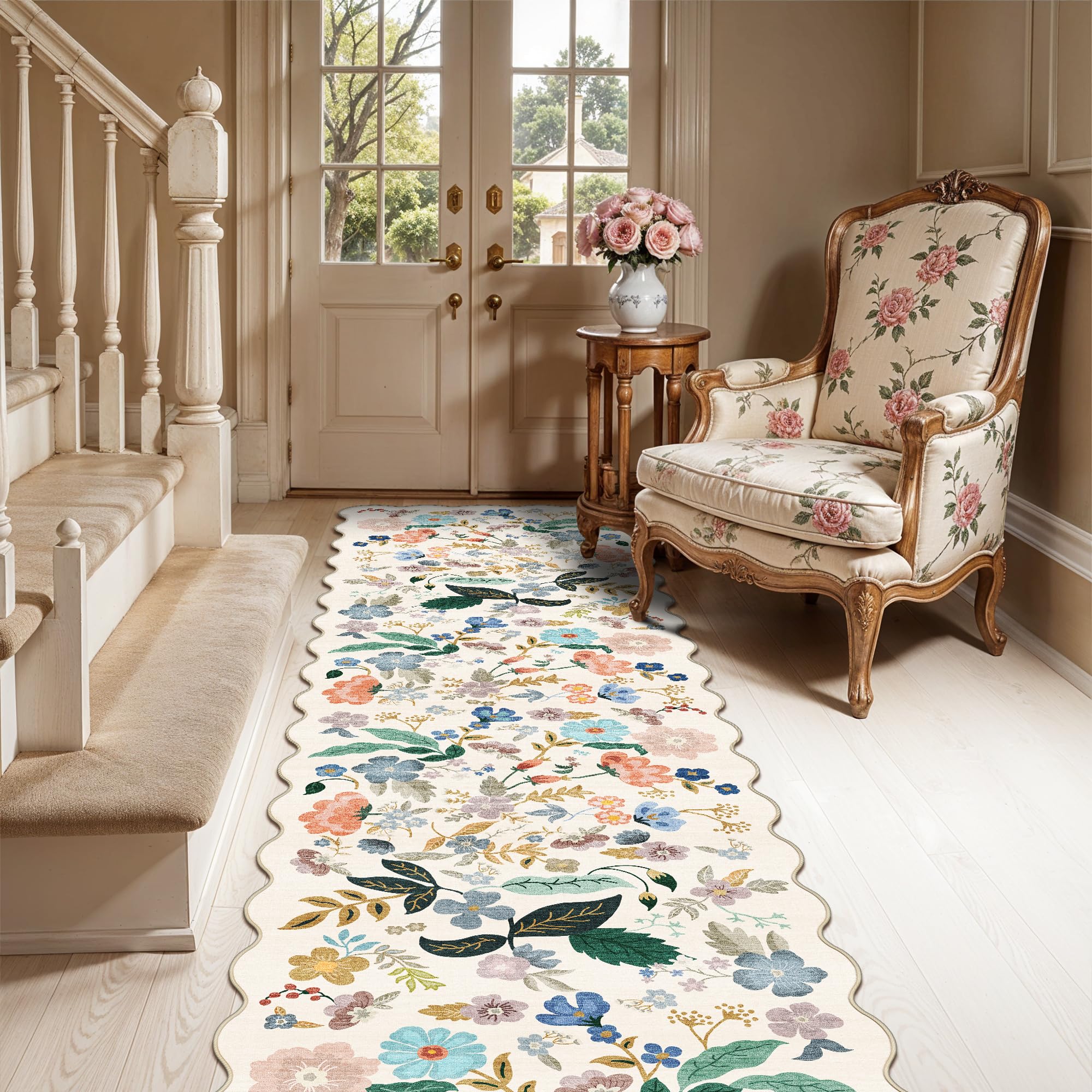 Washable Vintage Runner Rug 2x7