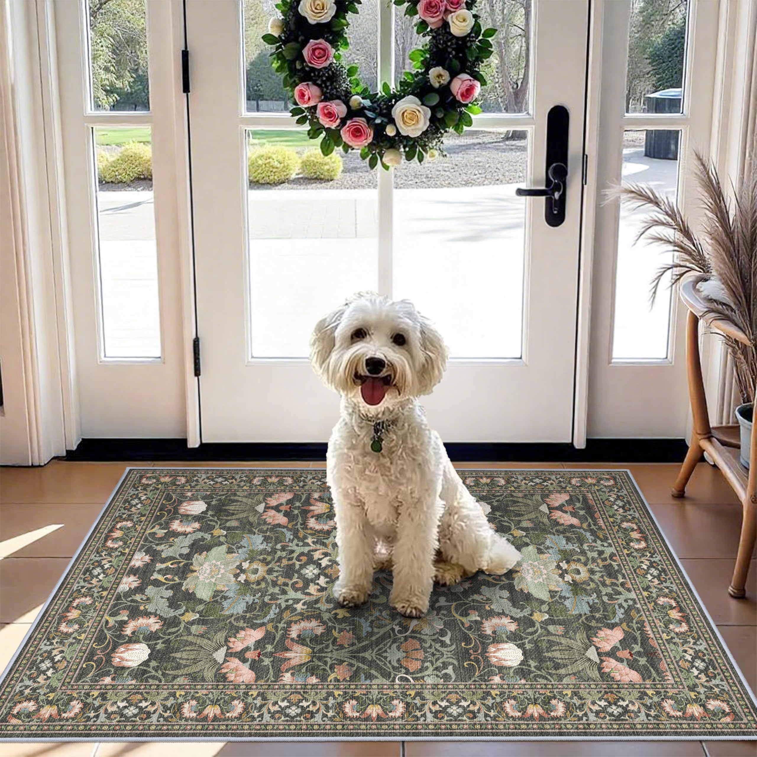 Washable Vintage Runner Rug 2x7