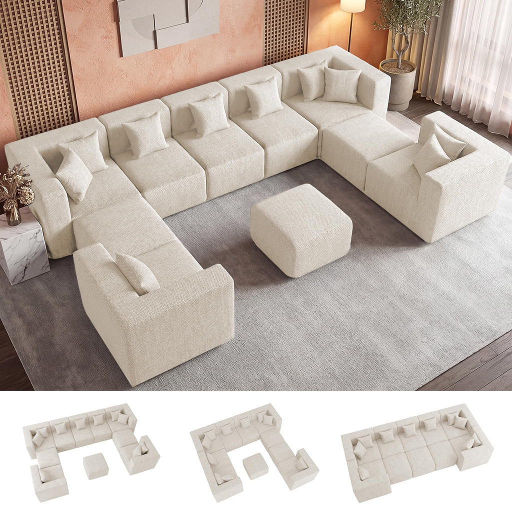 Modular Sectional Sofa with Ottoman