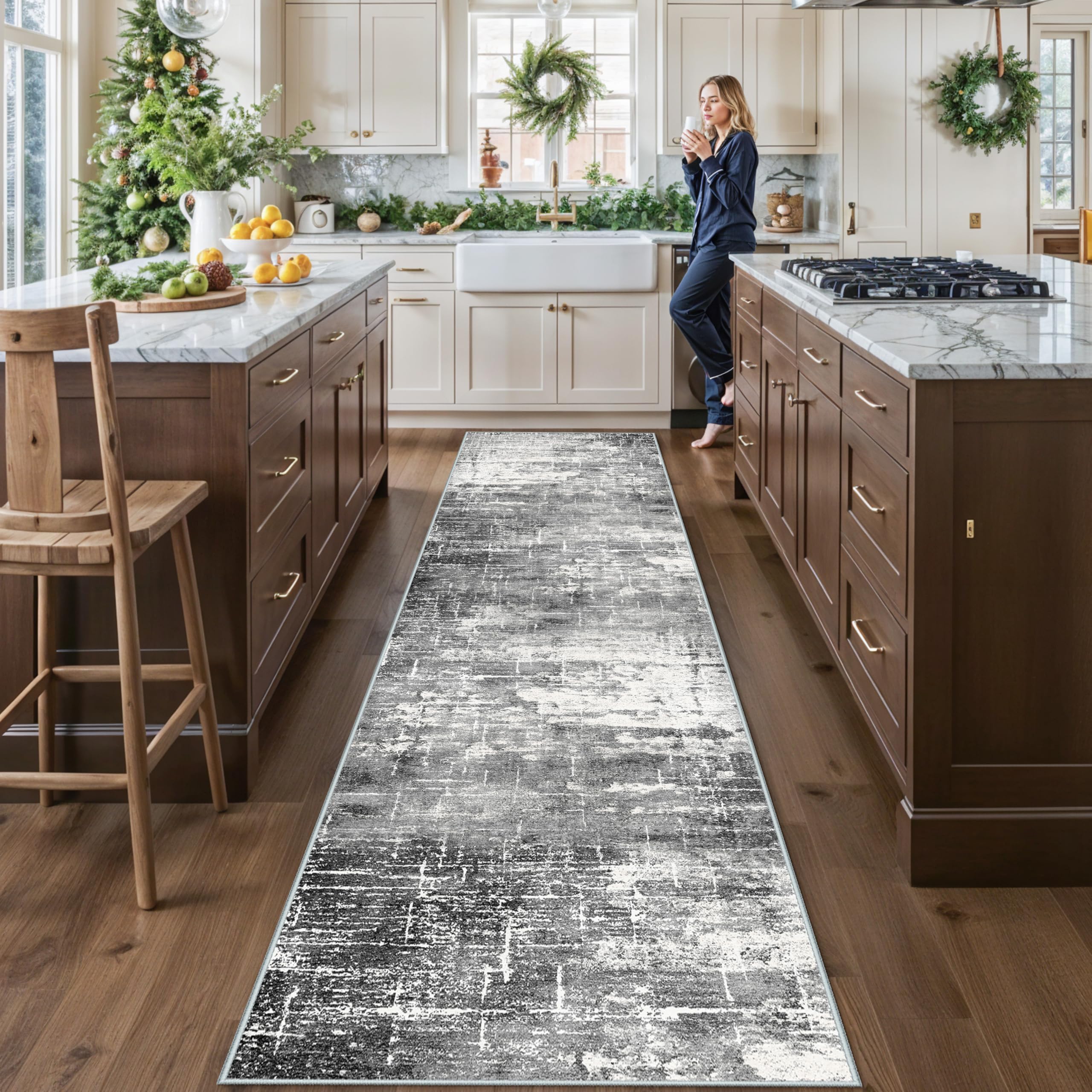 Washable Vintage Runner Rug 2x7