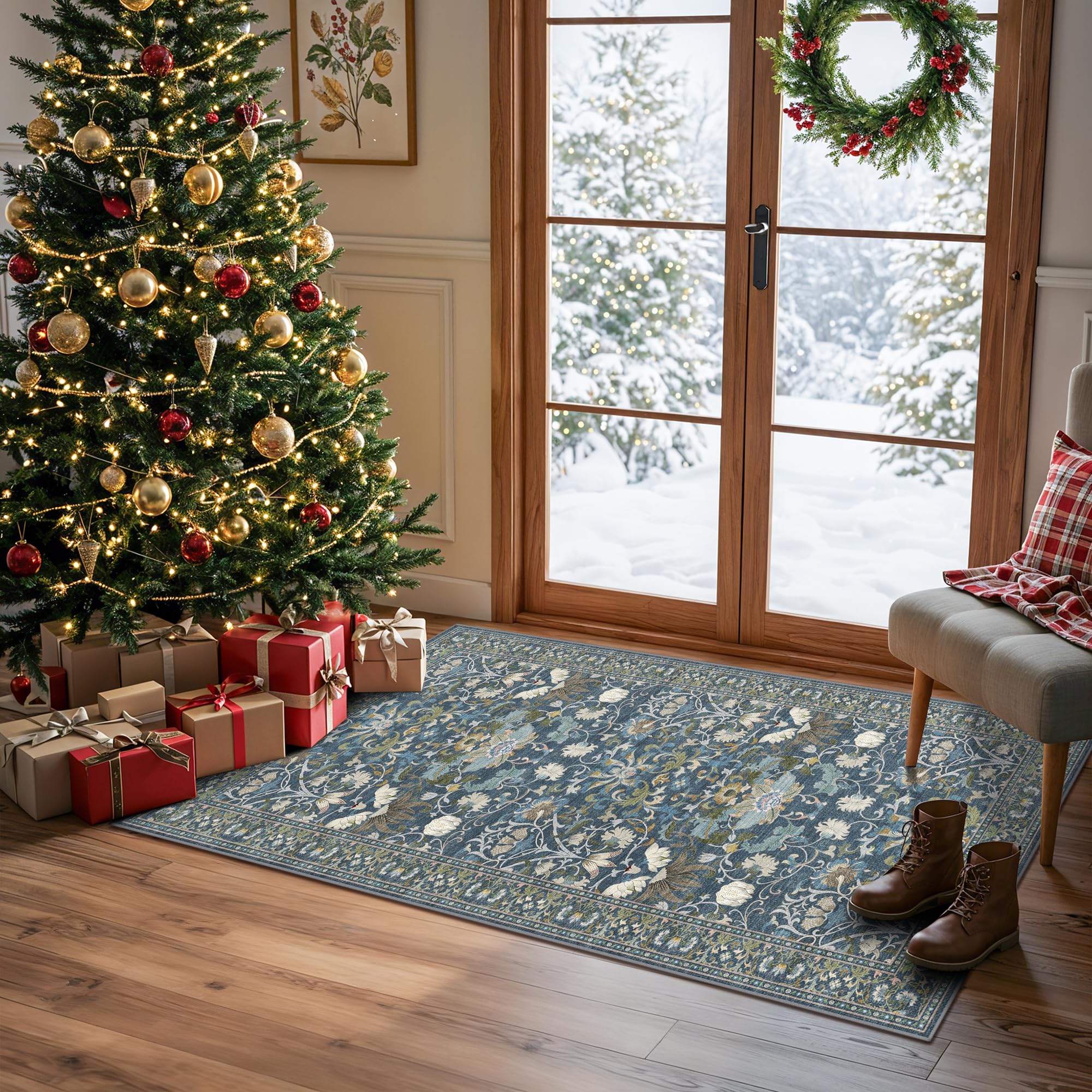 Washable Vintage Runner Rug 2x7