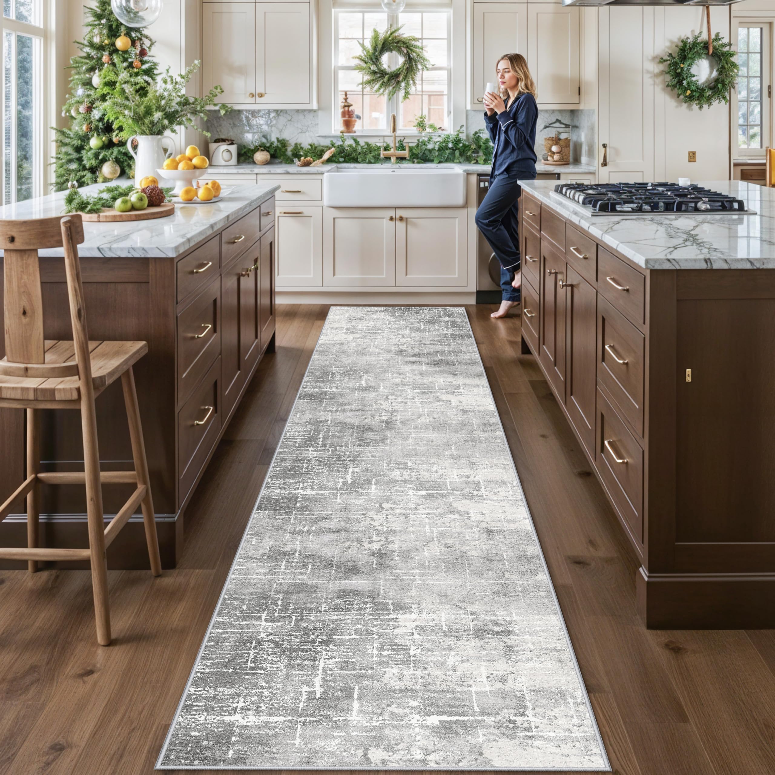 Washable Vintage Runner Rug 2x7