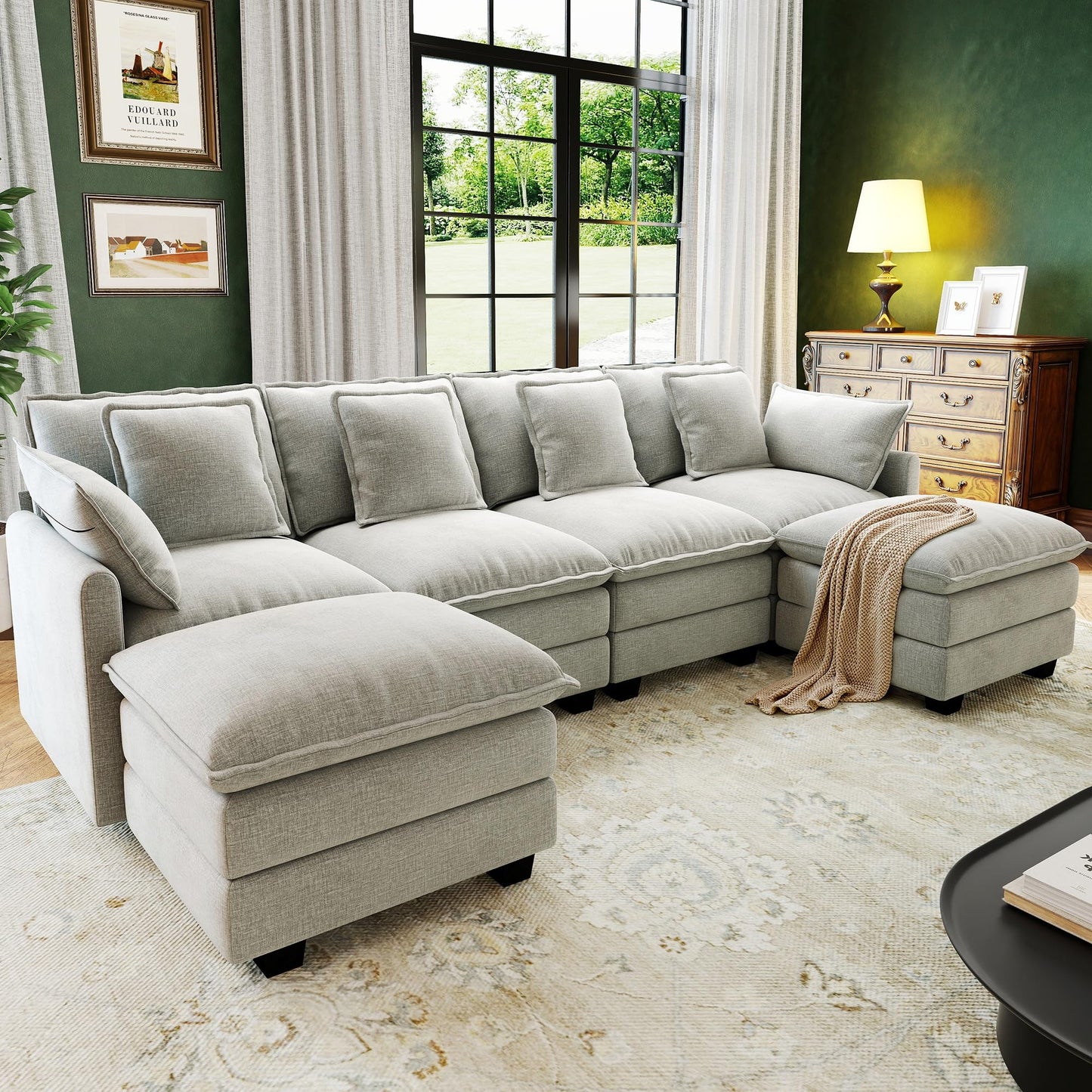 Cloud Modular Sectional Sofa with Ottoman