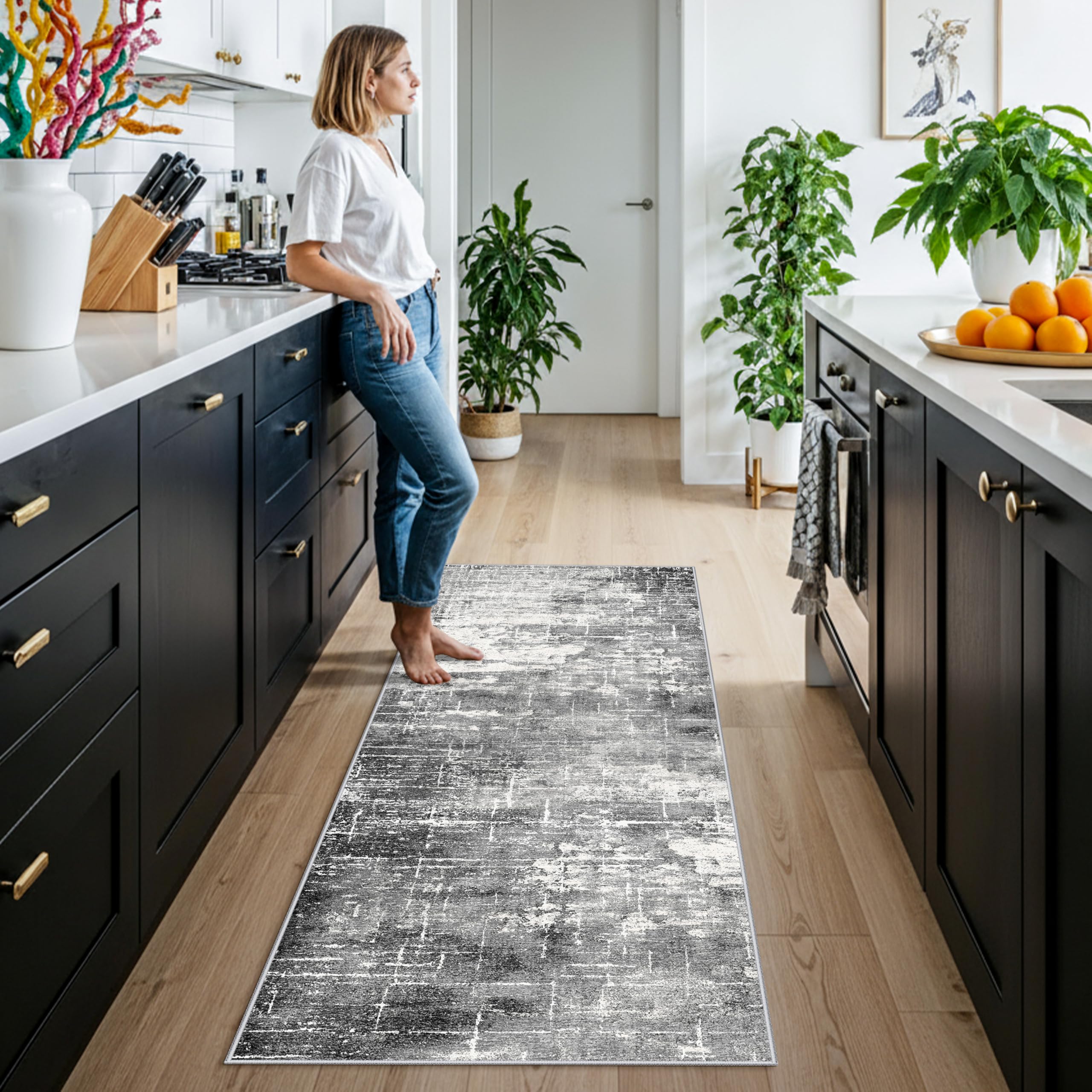 Washable Vintage Runner Rug 2x7