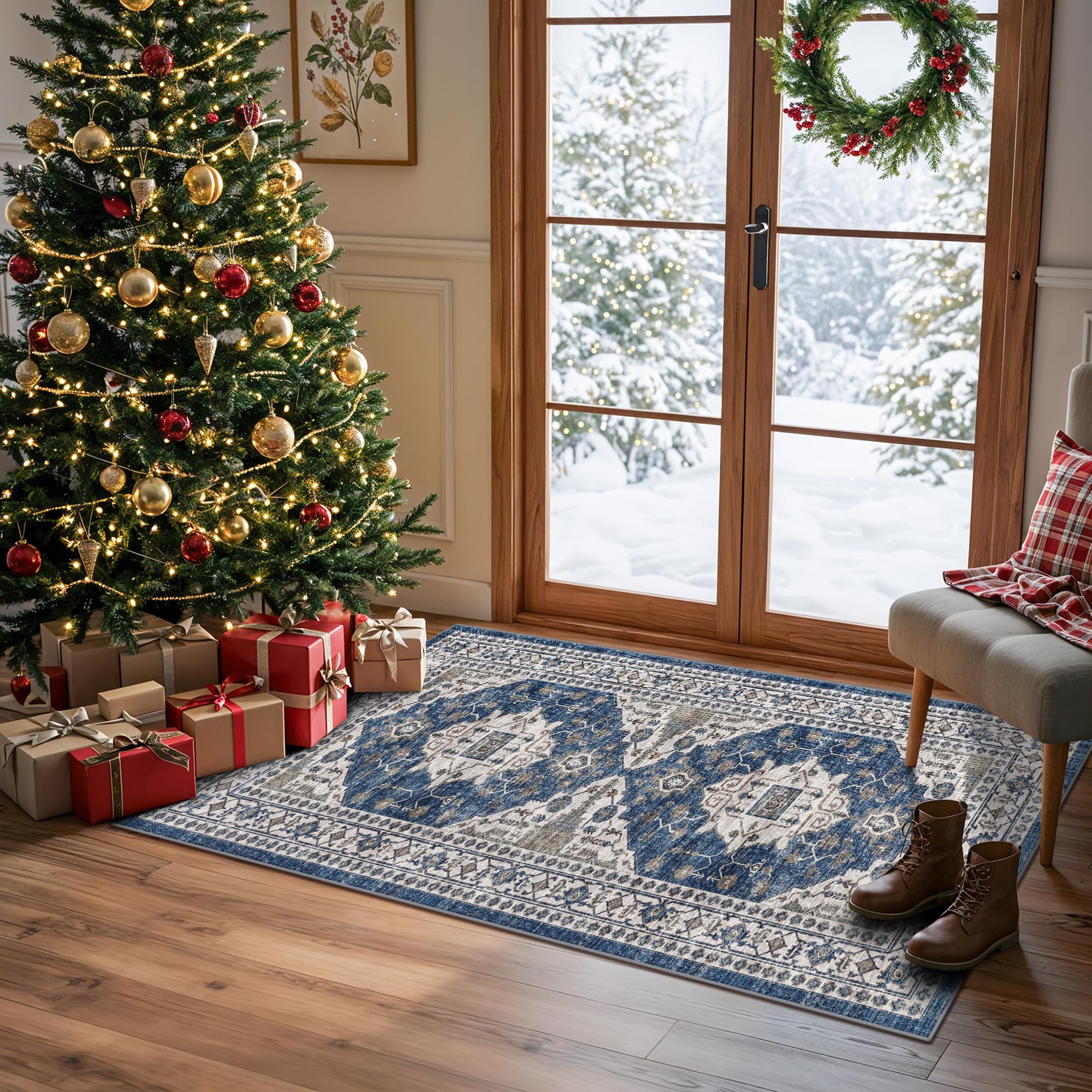 Washable Vintage Runner Rug 2x7