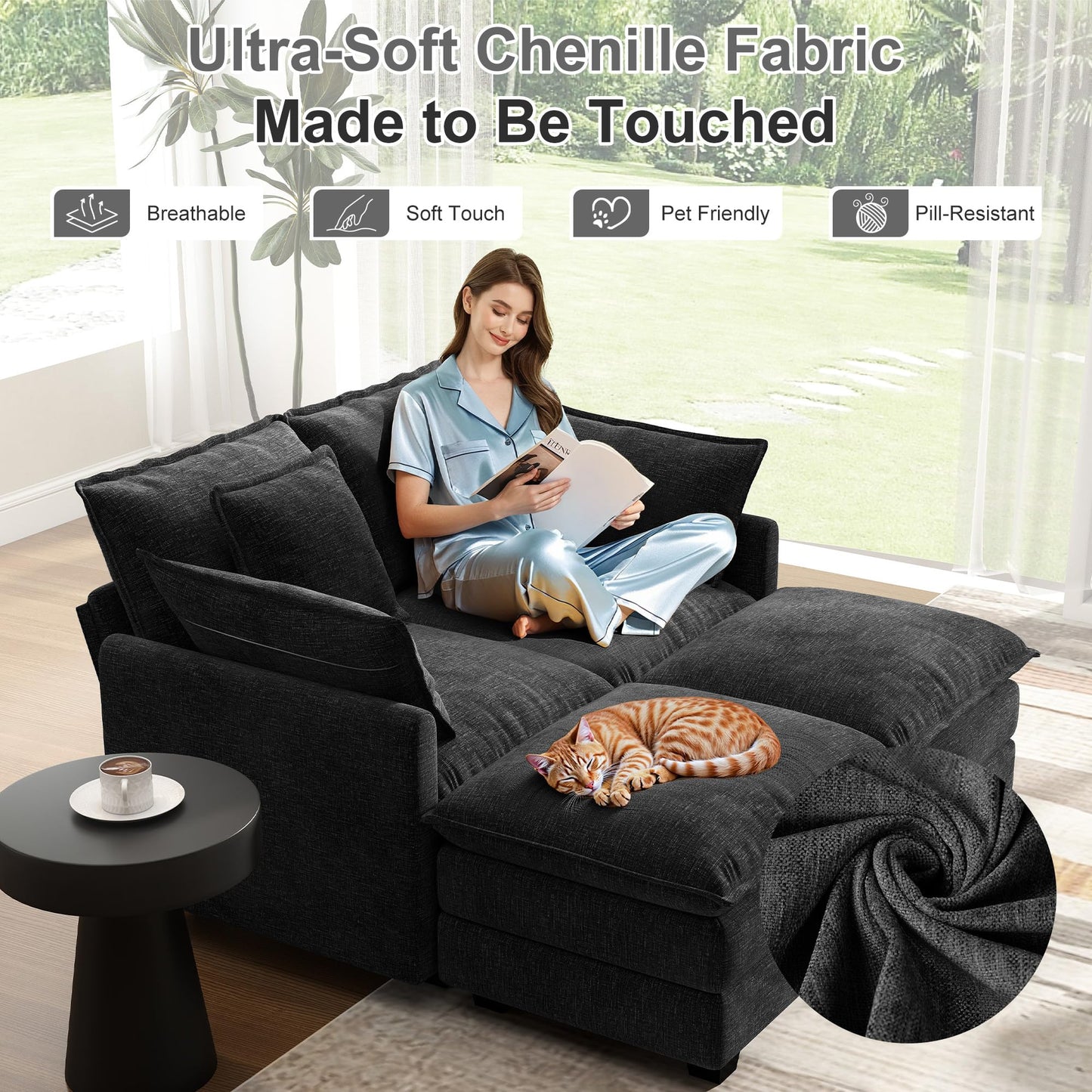 Cloud Modular Sectional Sofa with Ottoman