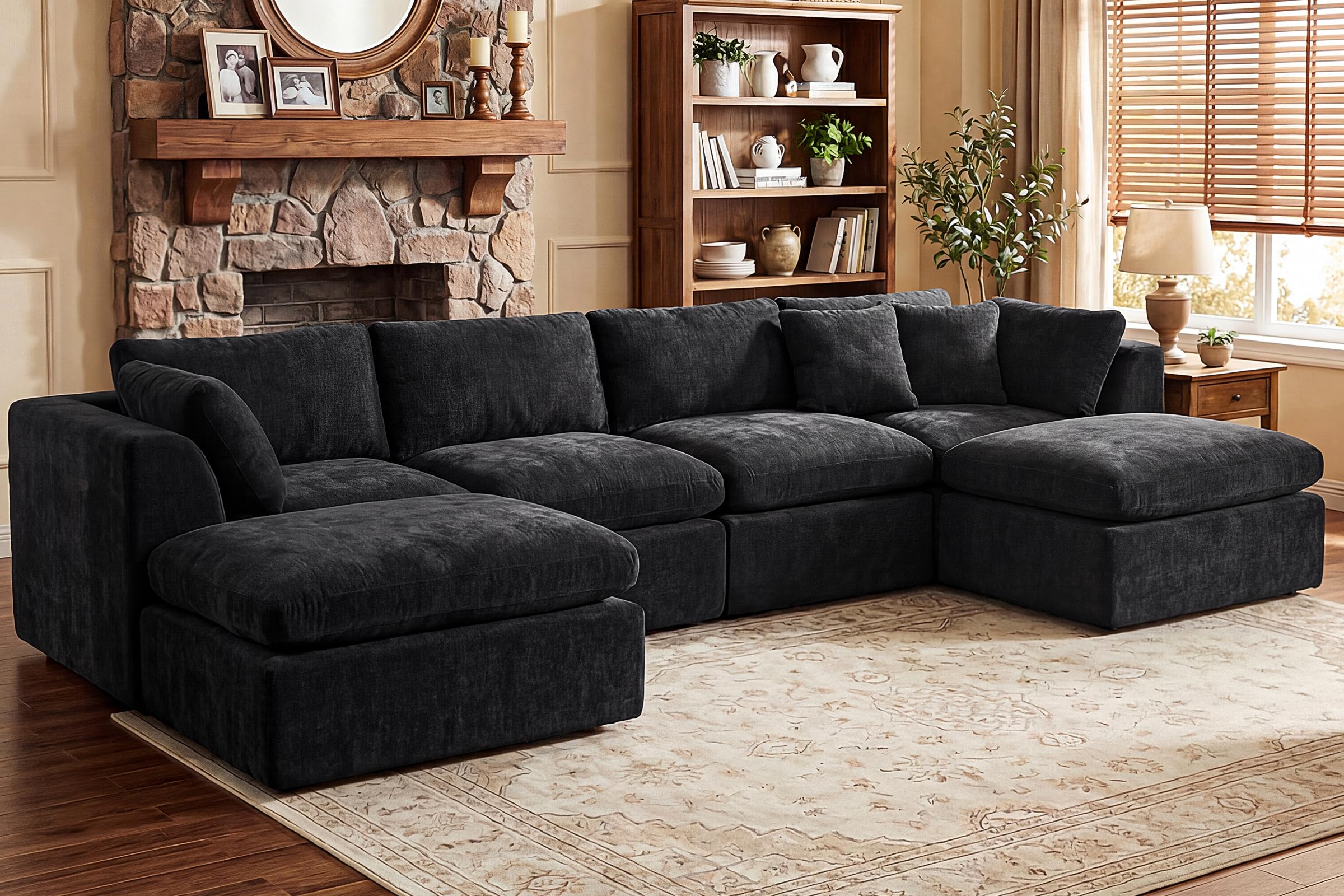 Oversized Cloud Sectional Sofa with Ottoman