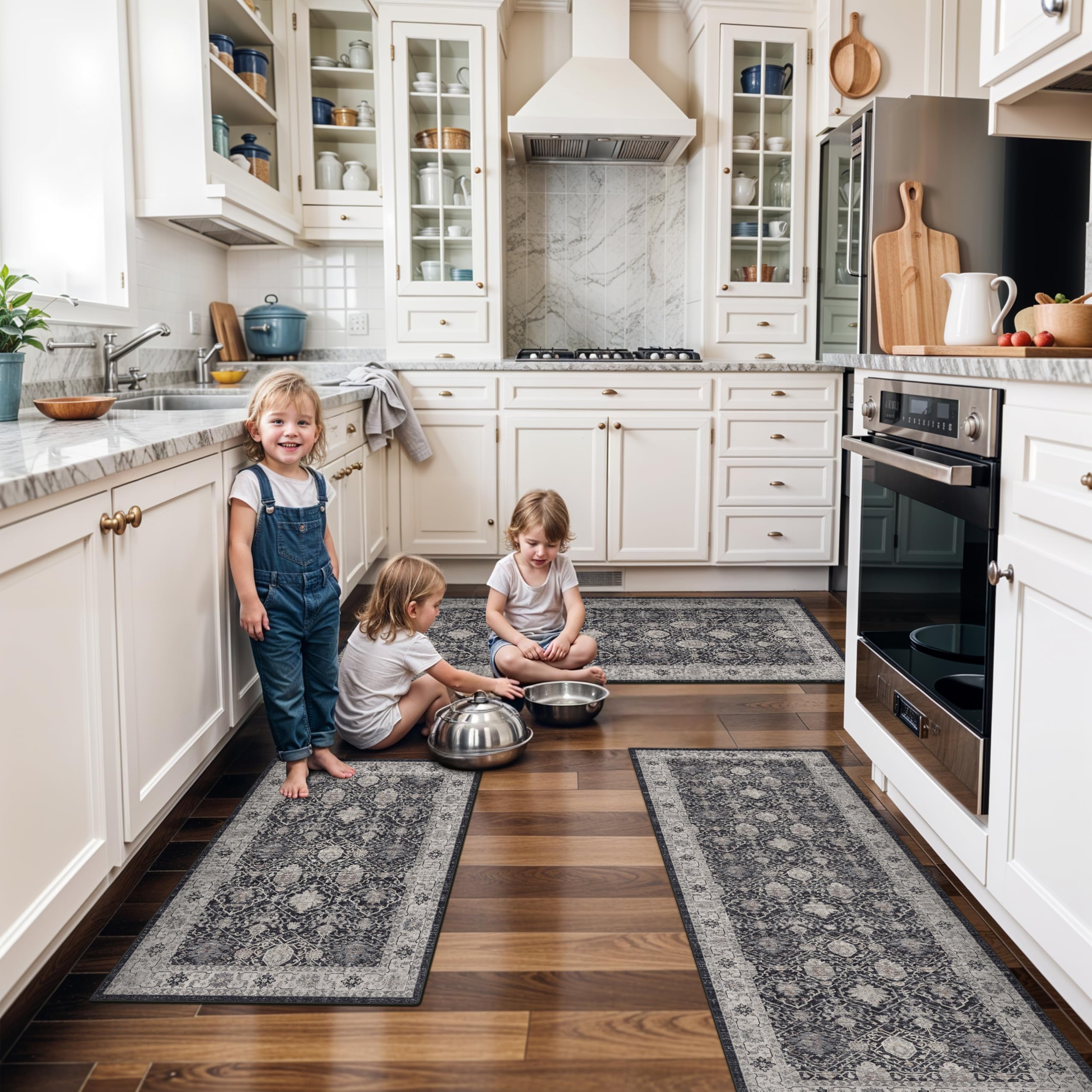 Washable Vintage Runner Rug 2x7
