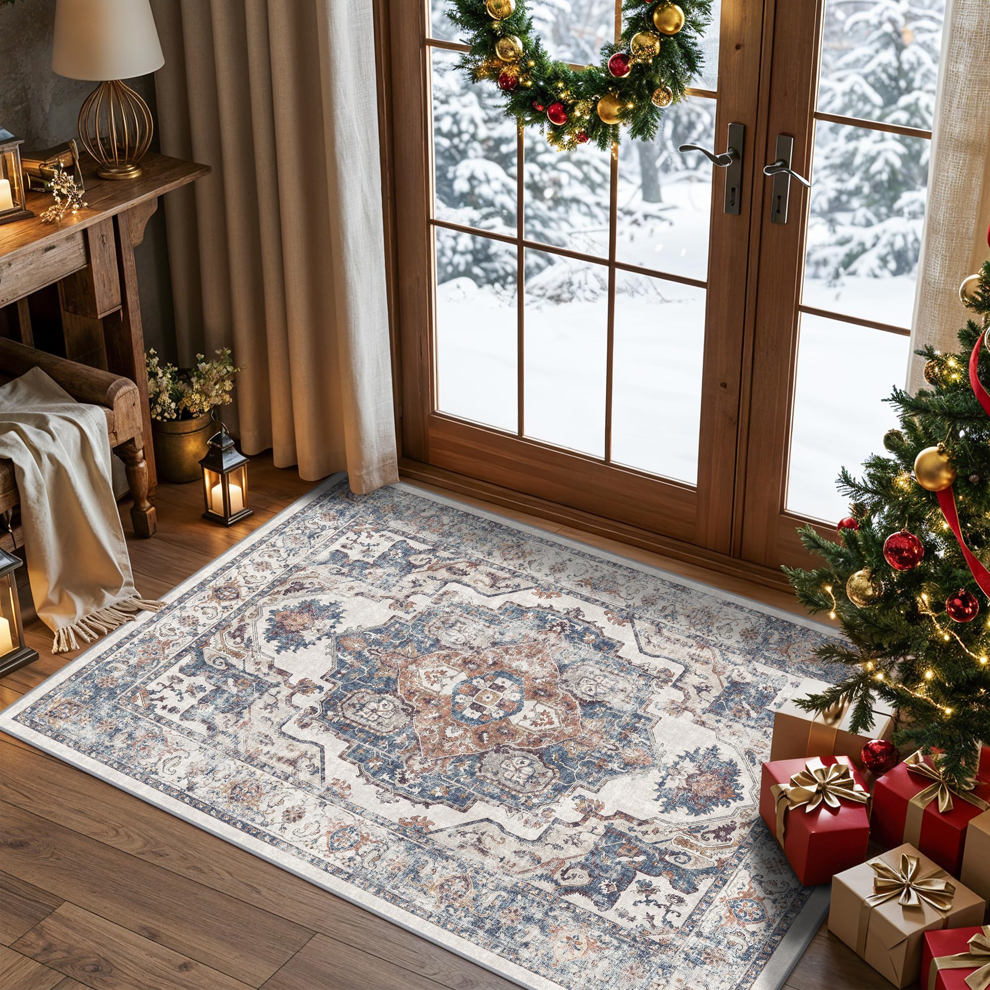 Washable Vintage Runner Rug 2x7
