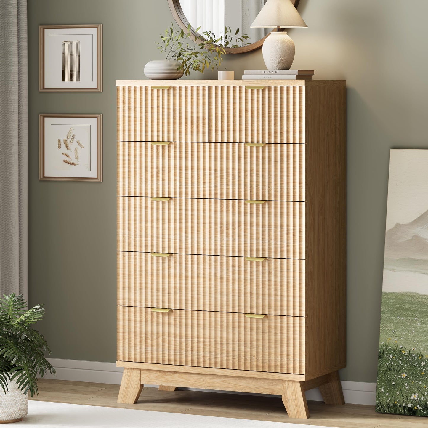 Xixini Fluted Dresser for Bedroom