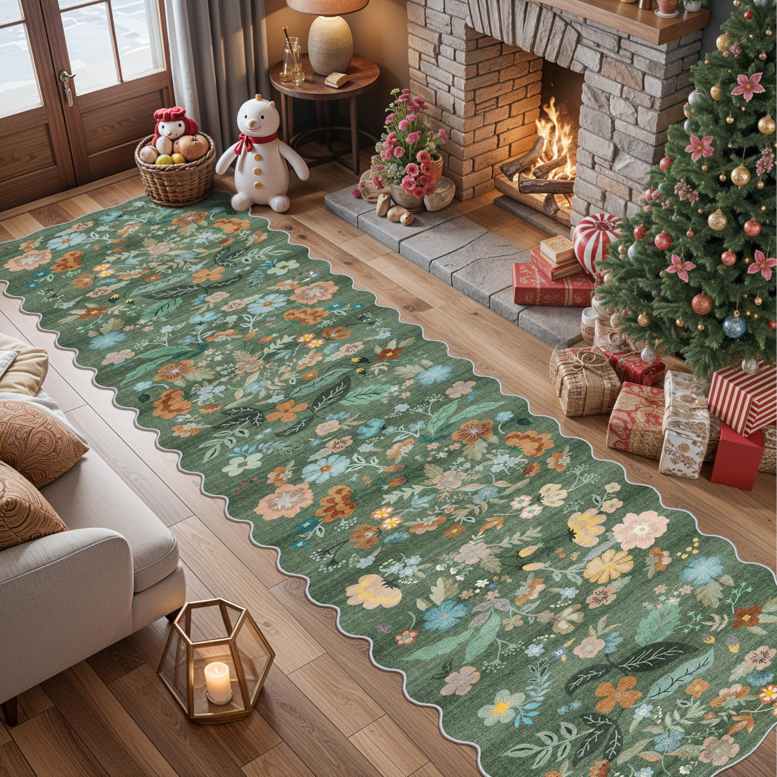 Washable Vintage Runner Rug 2x7