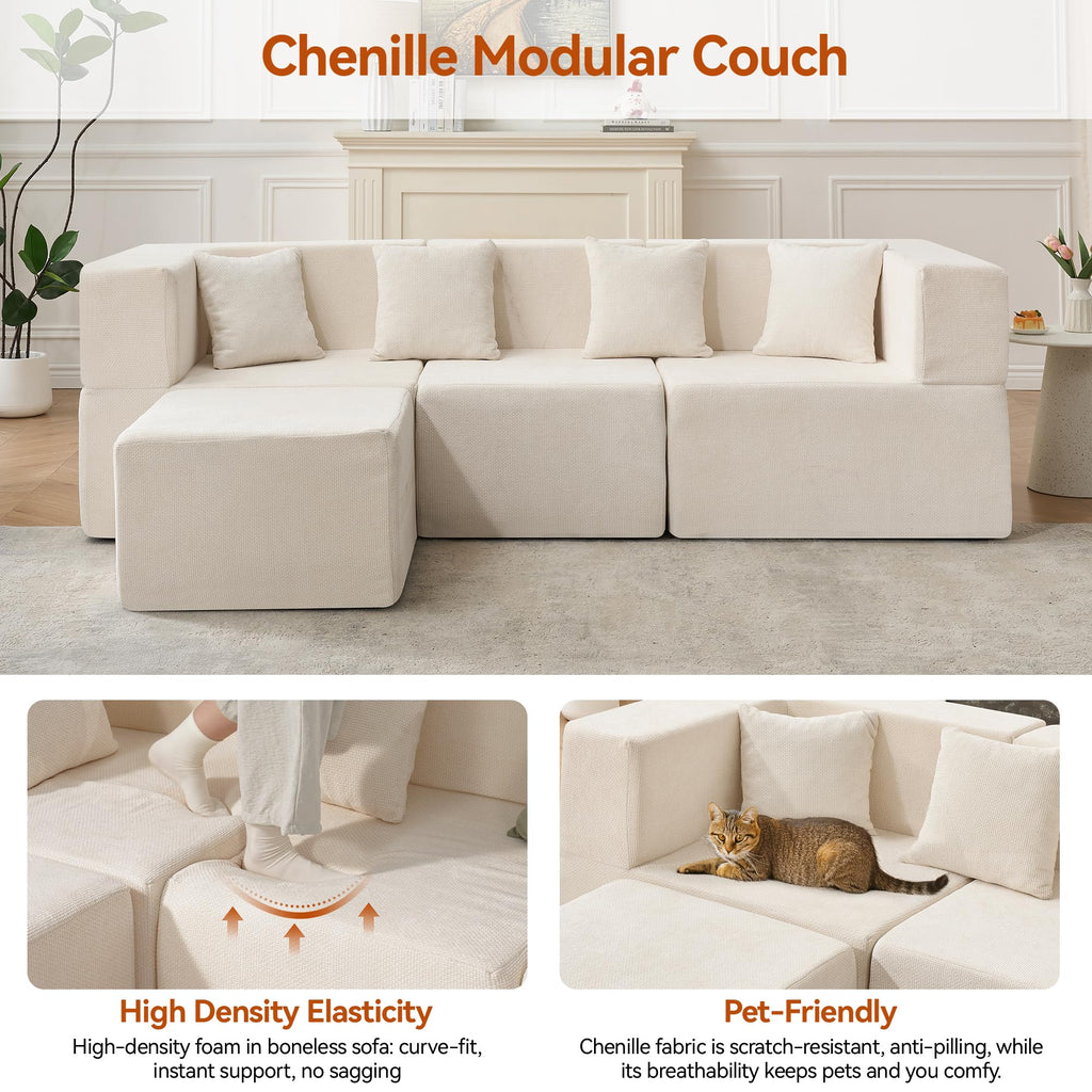 Modular Sectional Sofa with Ottoman