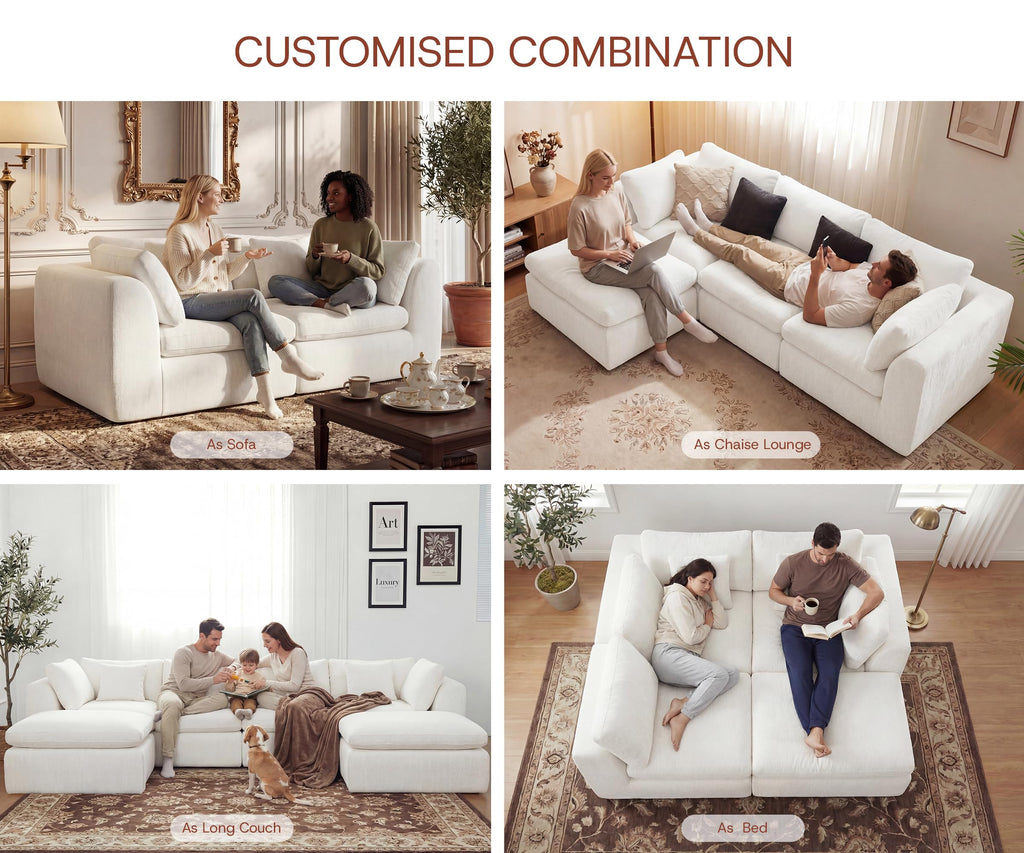 Oversized Cloud Sectional Sofa with Ottoman